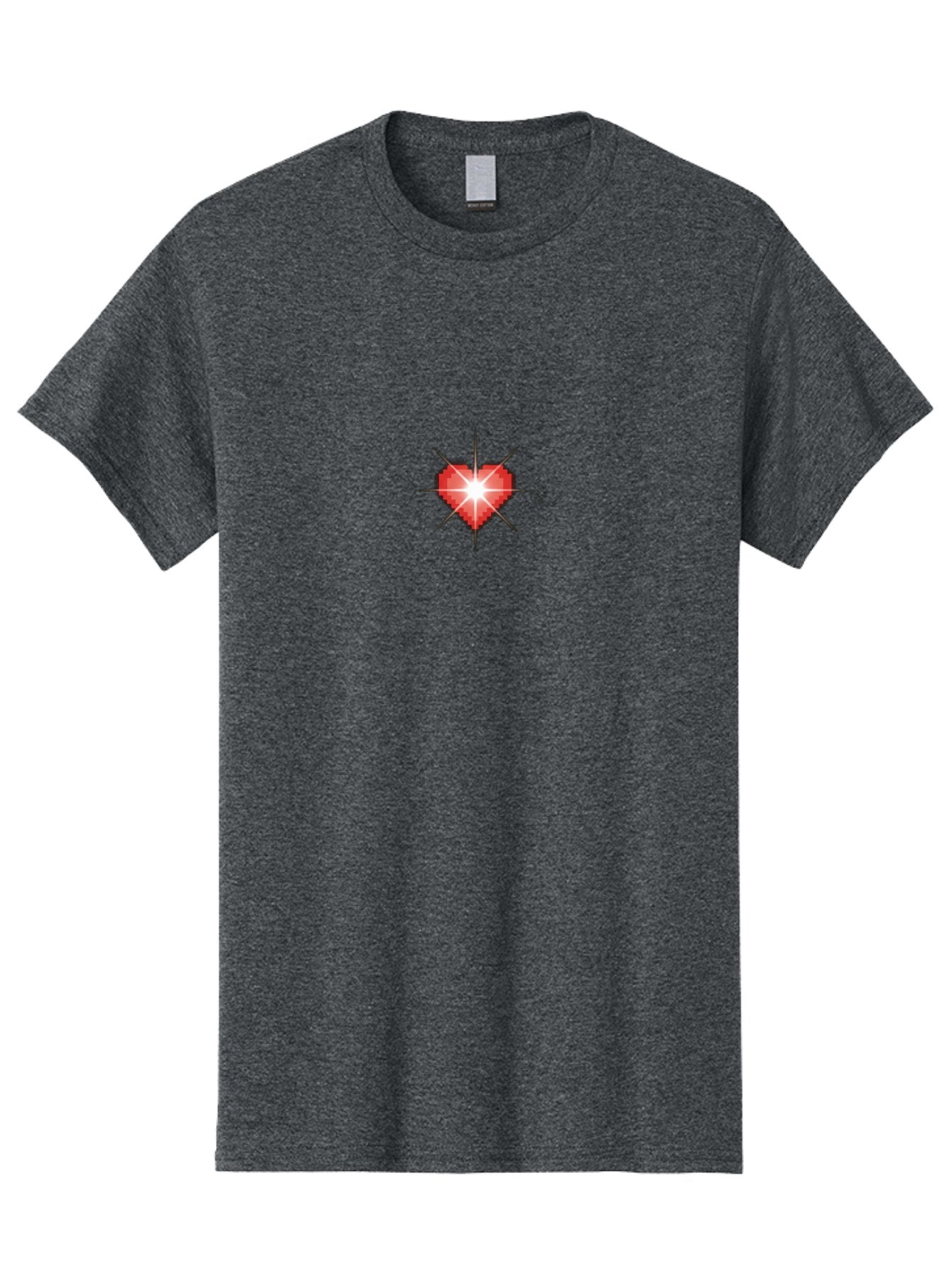 Red-Heart-Sparkle Men'S Graphic Tee, 100% Cotton, Comfortable Casual Summer Wear, Machine Washable, Red Heart, Diamond Heart, Shiny Heart, Love Symbol, Valentine'S Day, Heart Icon, Sparkle Effect, Love Sign Bae254 3