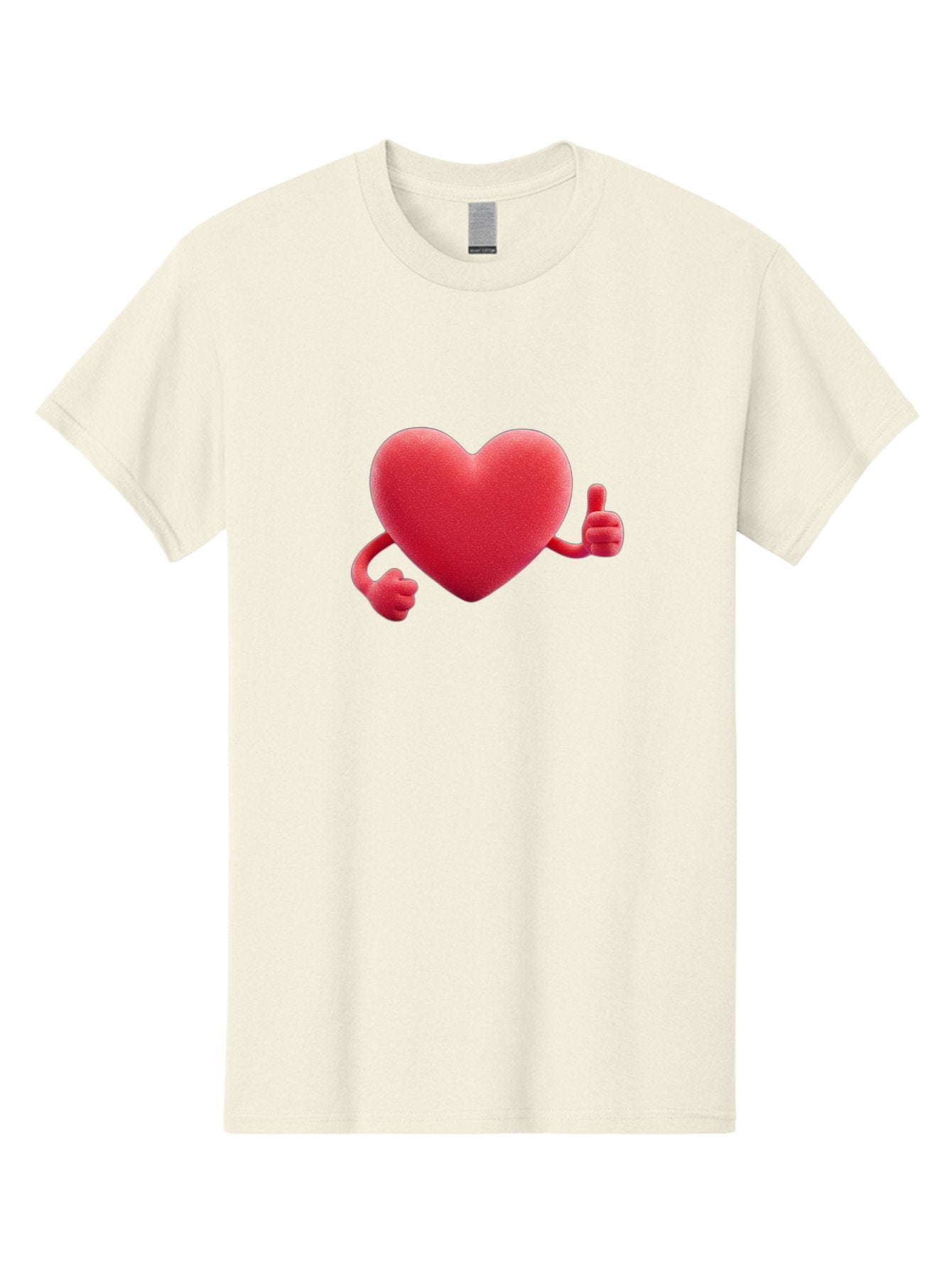 Red-Heart Men'S Graphic Tee, 100% Cotton, Comfortable Casual Summer Wear, Machine Washable, Red Heart Character, Thumbs Up Gesture, Cartoon Heart, Approval Symbol, Love Icon, Positivity, Heart Symbol, Cute Illustration, Heart Gesture Bae255 11