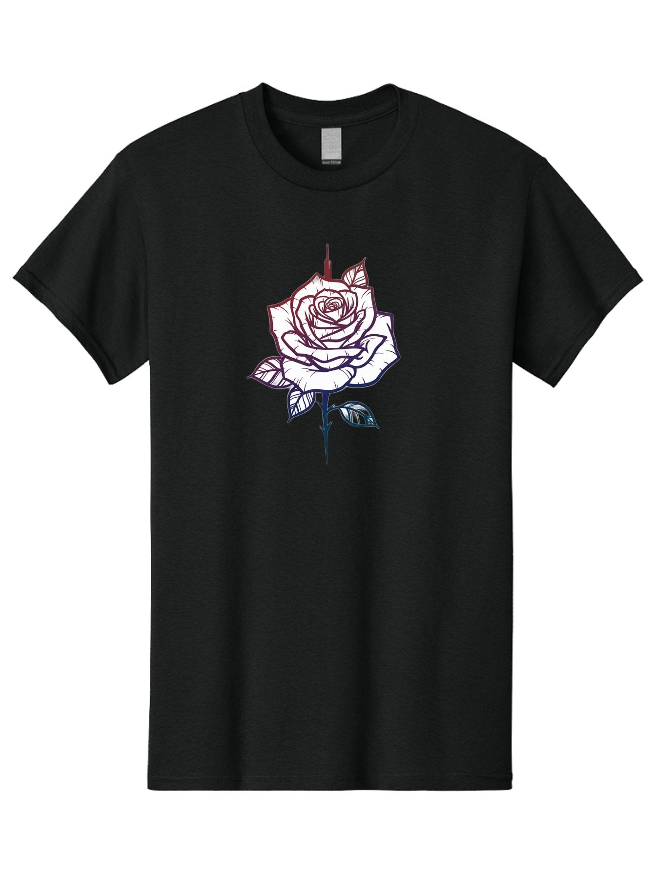 Rose-1 Men'S Graphic Tee, 100% Cotton, Comfortable Casual Summer Wear, Machine Washable, Black And White Rose Illustration, Tattoo Style Rose, Minimalist Design, Elegant Floral Art, Dark Linework, Rose Silhouette, Simple Yet Striking Bae257 13