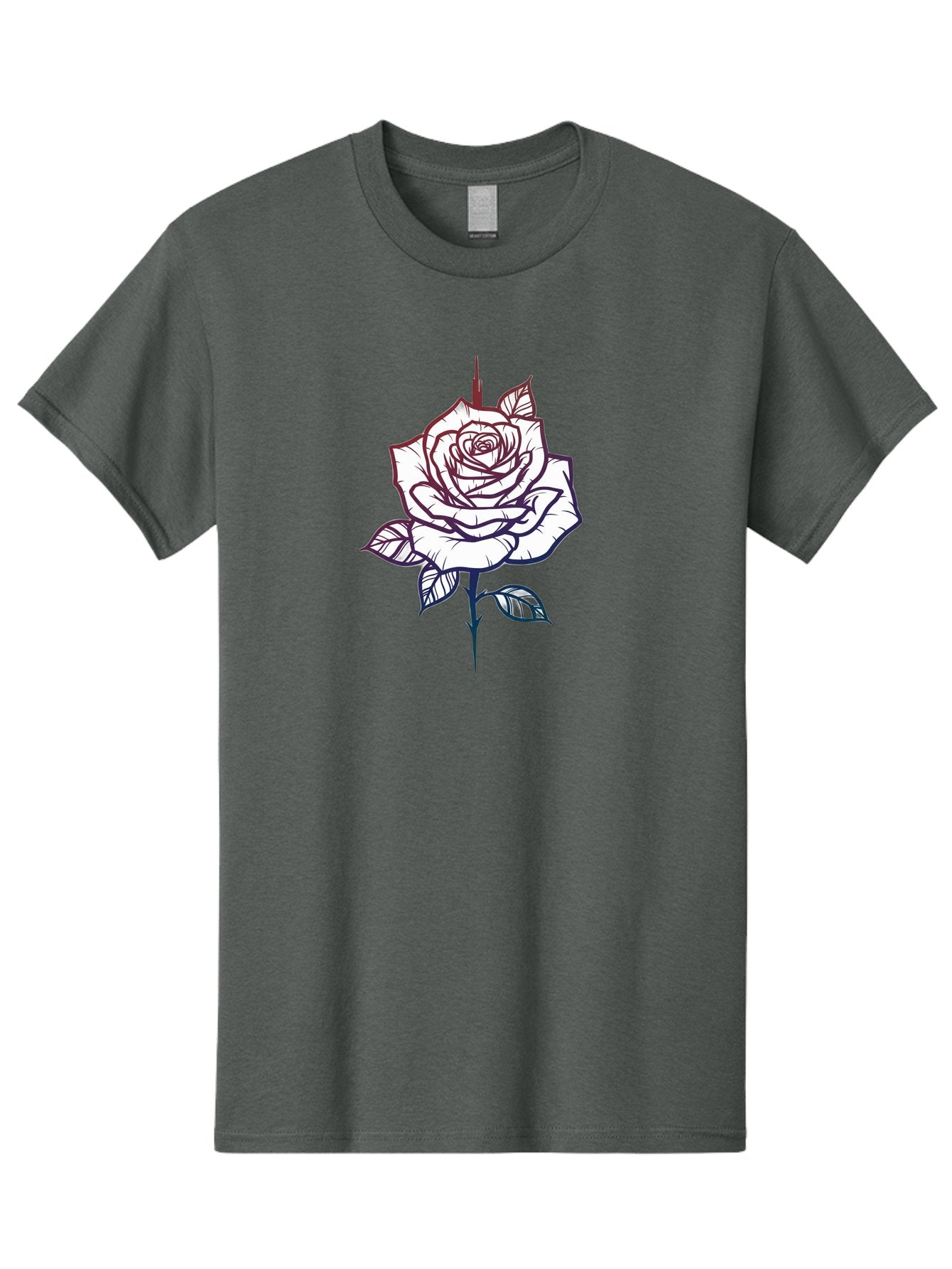 Rose-1 Men'S Graphic Tee, 100% Cotton, Comfortable Casual Summer Wear, Machine Washable, Black And White Rose Illustration, Tattoo Style Rose, Minimalist Design, Elegant Floral Art, Dark Linework, Rose Silhouette, Simple Yet Striking Bae257 3