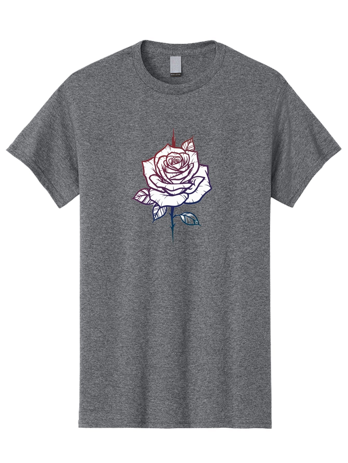 Rose-1 Men'S Graphic Tee, 100% Cotton, Comfortable Casual Summer Wear, Machine Washable, Black And White Rose Illustration, Tattoo Style Rose, Minimalist Design, Elegant Floral Art, Dark Linework, Rose Silhouette, Simple Yet Striking Bae257