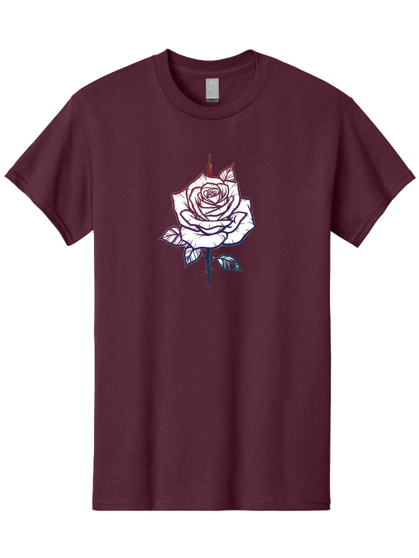 Rose-1 Men'S Graphic Tee, 100% Cotton, Comfortable Casual Summer Wear, Machine Washable, Black And White Rose Illustration, Tattoo Style Rose, Minimalist Design, Elegant Floral Art, Dark Linework, Rose Silhouette, Simple Yet Striking Bae257 11