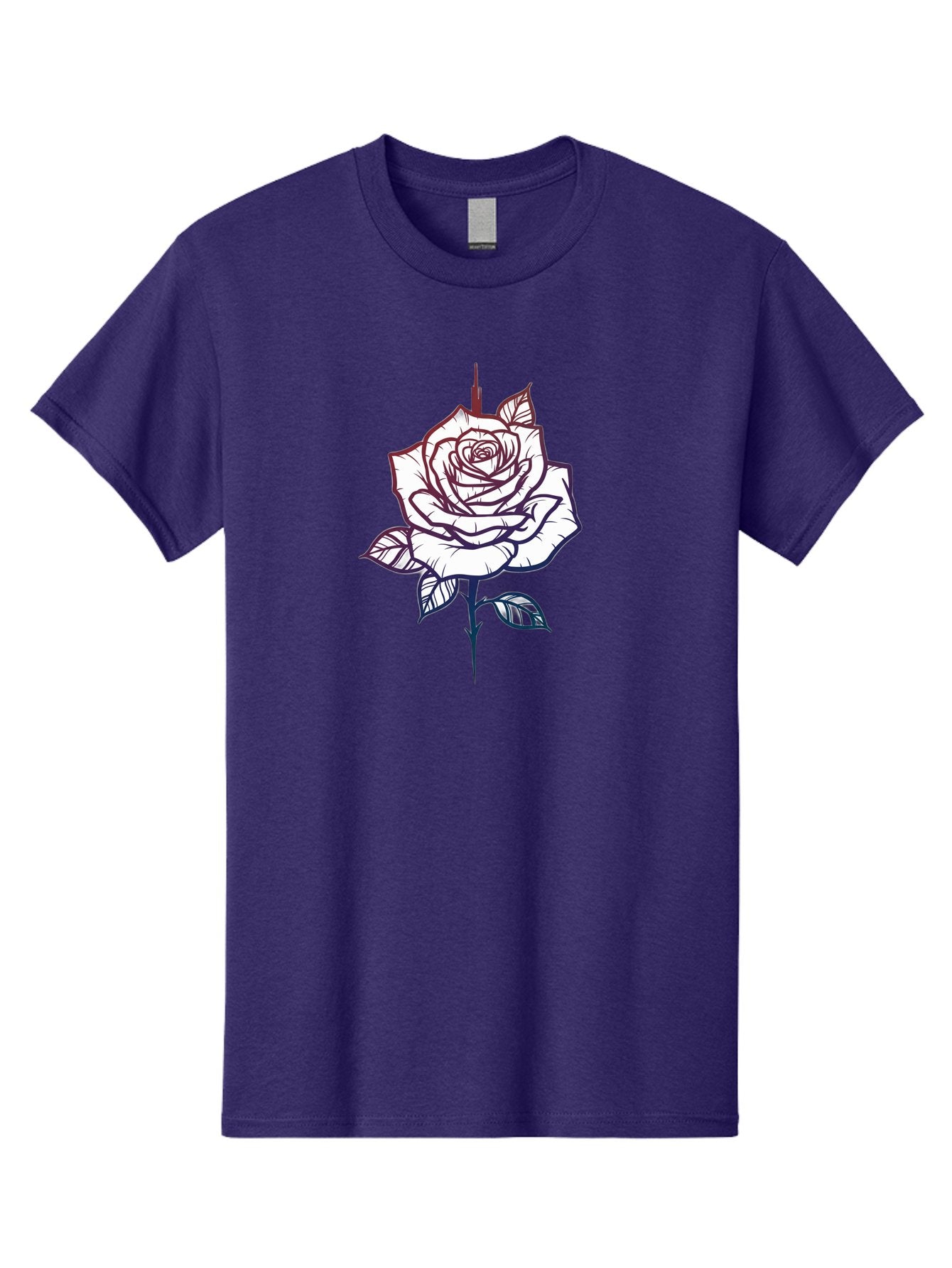 Rose-1 Men'S Graphic Tee, 100% Cotton, Comfortable Casual Summer Wear, Machine Washable, Black And White Rose Illustration, Tattoo Style Rose, Minimalist Design, Elegant Floral Art, Dark Linework, Rose Silhouette, Simple Yet Striking Bae257 8