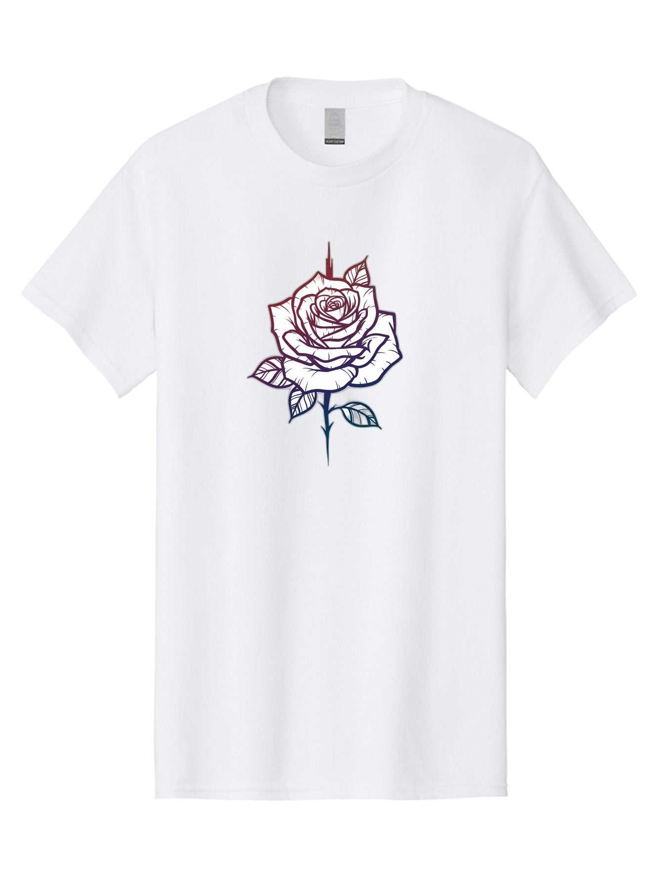 Rose-1 Men'S Graphic Tee, 100% Cotton, Comfortable Casual Summer Wear, Machine Washable, Black And White Rose Illustration, Tattoo Style Rose, Minimalist Design, Elegant Floral Art, Dark Linework, Rose Silhouette, Simple Yet Striking Bae257 4