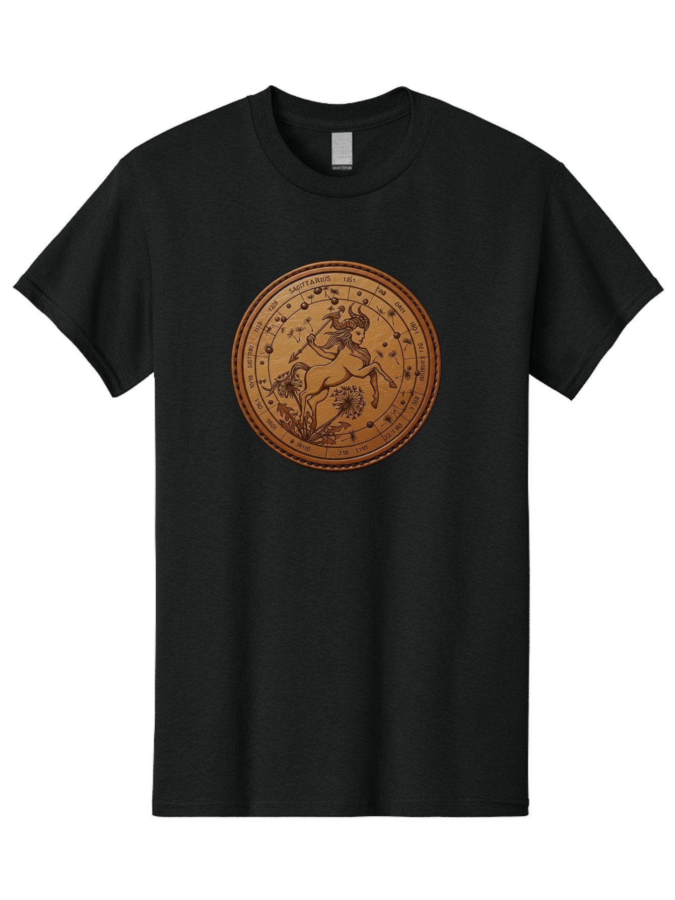 Sagittarius Men'S Graphic Tee, 100% Cotton, Comfortable Casual Summer Wear, Machine Washable, Sagittarius Zodiac Sign, Centaur Archer, Astrology Symbol, Horoscope Illustration, Dandelion Flowers, Celestial Map, Ancient Mythology, Mystical Art Bae263 10