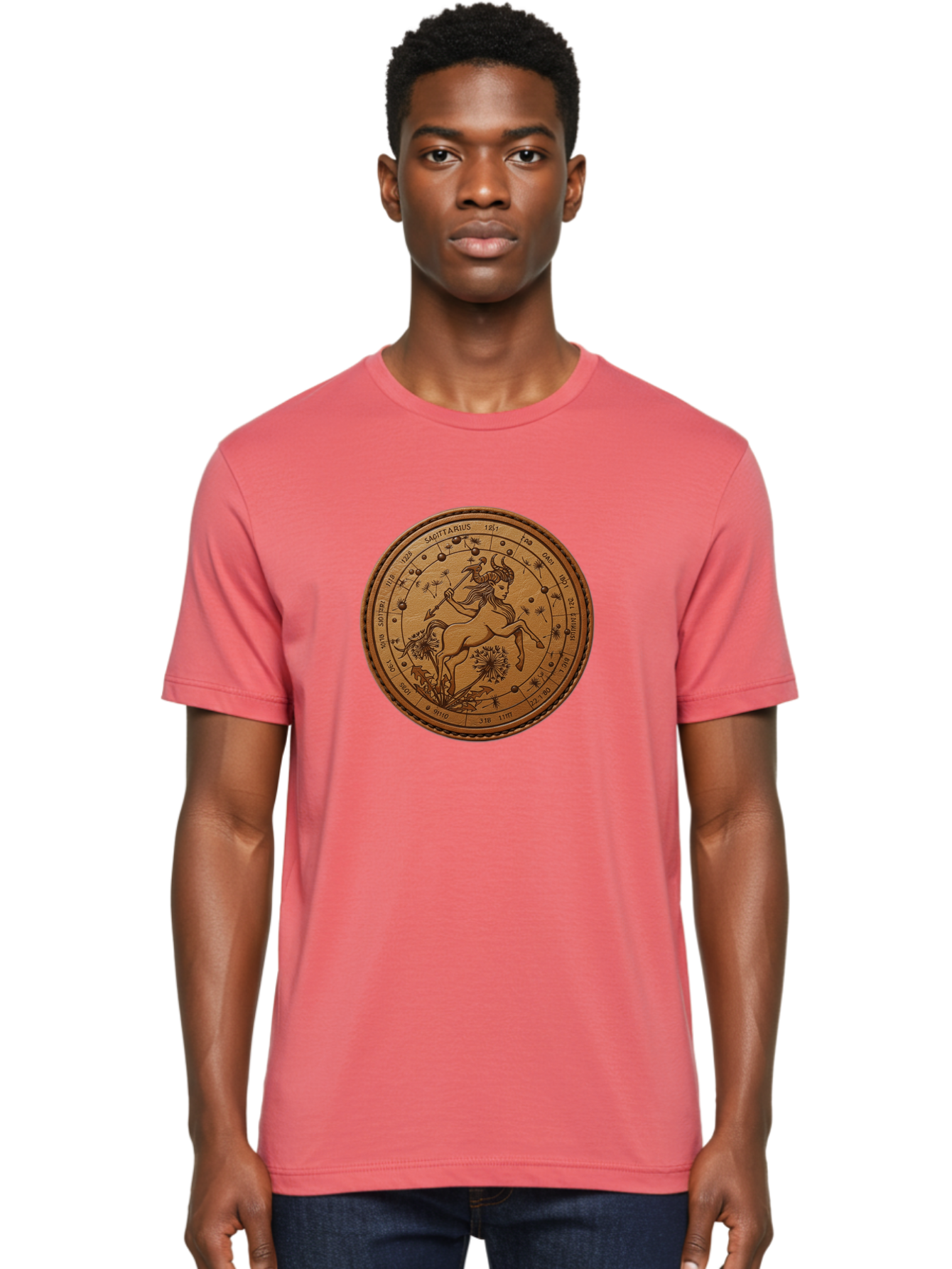 Sagittarius Men'S Graphic Tee, 100% Cotton, Comfortable Casual Summer Wear, Machine Washable, Sagittarius Zodiac Sign, Centaur Archer, Astrology Symbol, Horoscope Illustration, Dandelion Flowers, Celestial Map, Ancient Mythology, Mystical Art Bae263 25