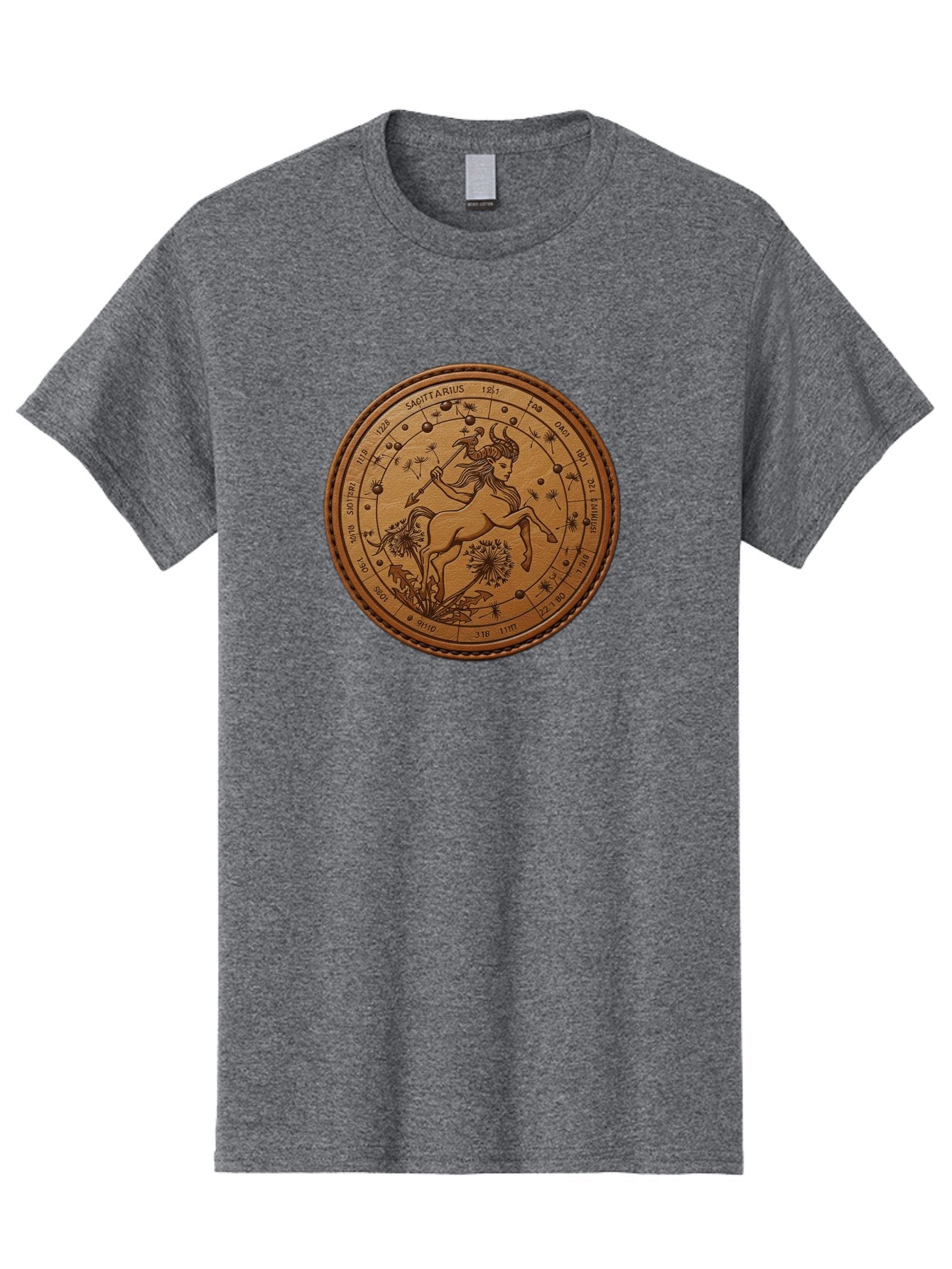 Sagittarius Men'S Graphic Tee, 100% Cotton, Comfortable Casual Summer Wear, Machine Washable, Sagittarius Zodiac Sign, Centaur Archer, Astrology Symbol, Horoscope Illustration, Dandelion Flowers, Celestial Map, Ancient Mythology, Mystical Art Bae263 3