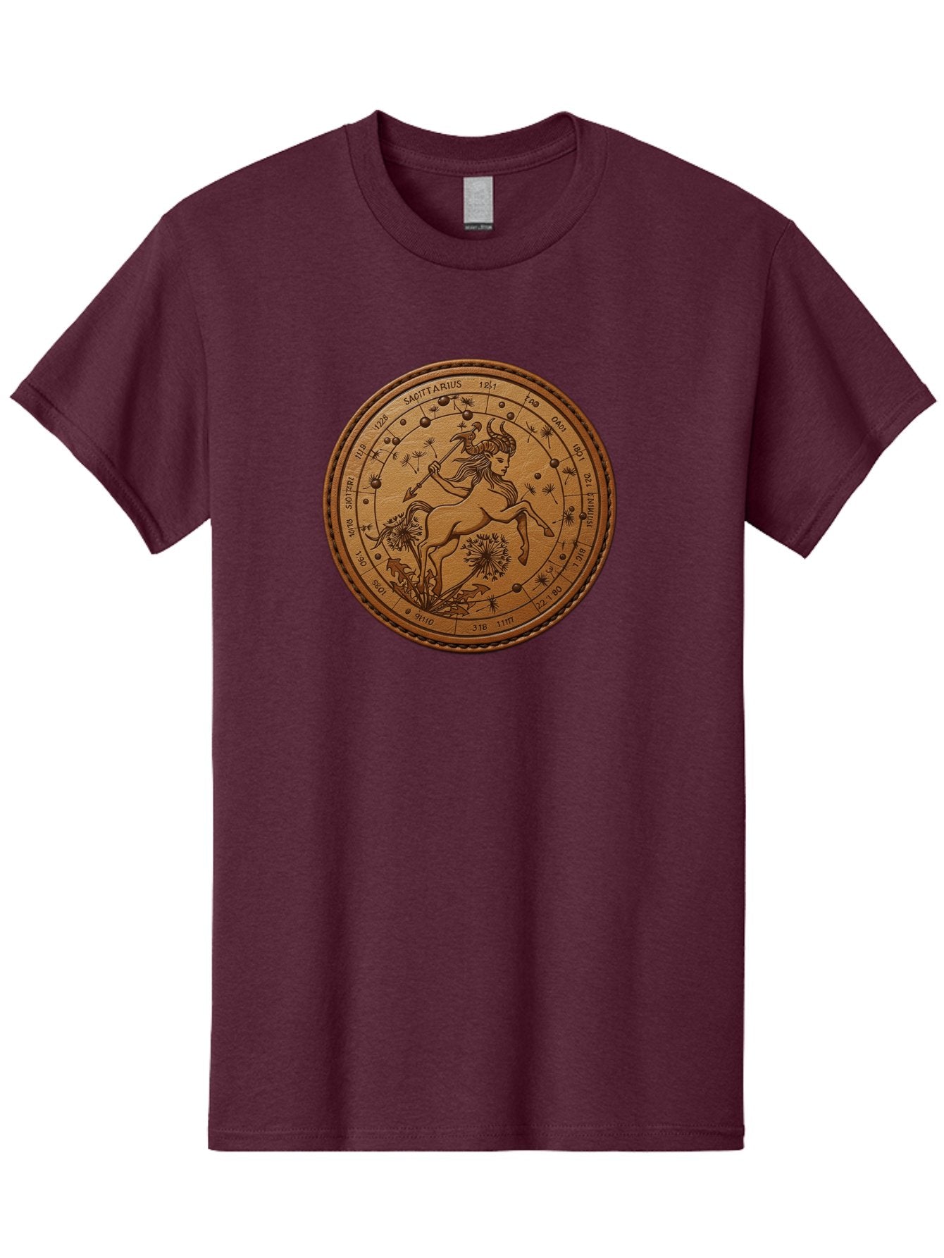 Sagittarius Men'S Graphic Tee, 100% Cotton, Comfortable Casual Summer Wear, Machine Washable, Sagittarius Zodiac Sign, Centaur Archer, Astrology Symbol, Horoscope Illustration, Dandelion Flowers, Celestial Map, Ancient Mythology, Mystical Art Bae263 5