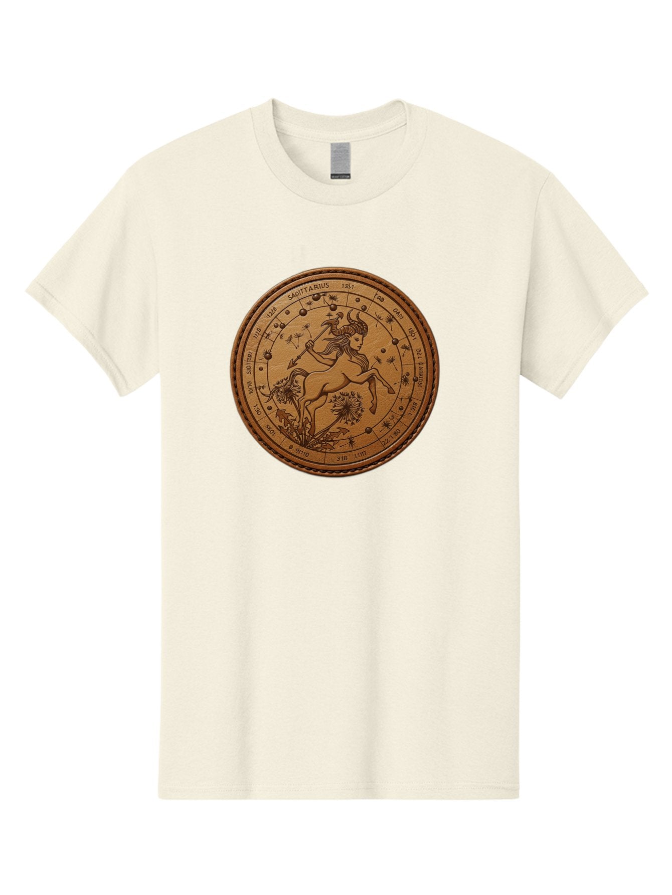 Sagittarius Men'S Graphic Tee, 100% Cotton, Comfortable Casual Summer Wear, Machine Washable, Sagittarius Zodiac Sign, Centaur Archer, Astrology Symbol, Horoscope Illustration, Dandelion Flowers, Celestial Map, Ancient Mythology, Mystical Art Bae263 7