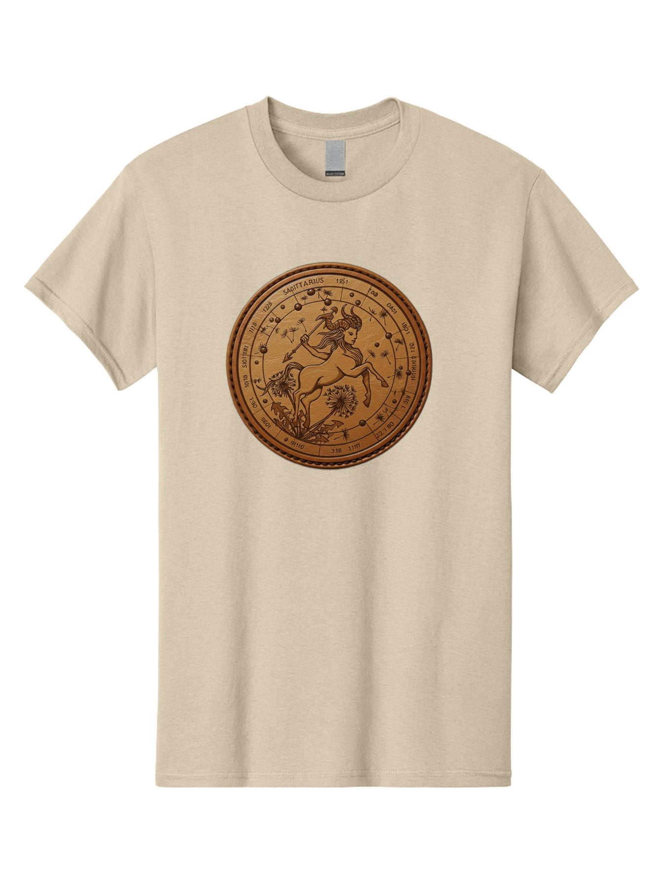Sagittarius Men'S Graphic Tee, 100% Cotton, Comfortable Casual Summer Wear, Machine Washable, Sagittarius Zodiac Sign, Centaur Archer, Astrology Symbol, Horoscope Illustration, Dandelion Flowers, Celestial Map, Ancient Mythology, Mystical Art Bae263 12