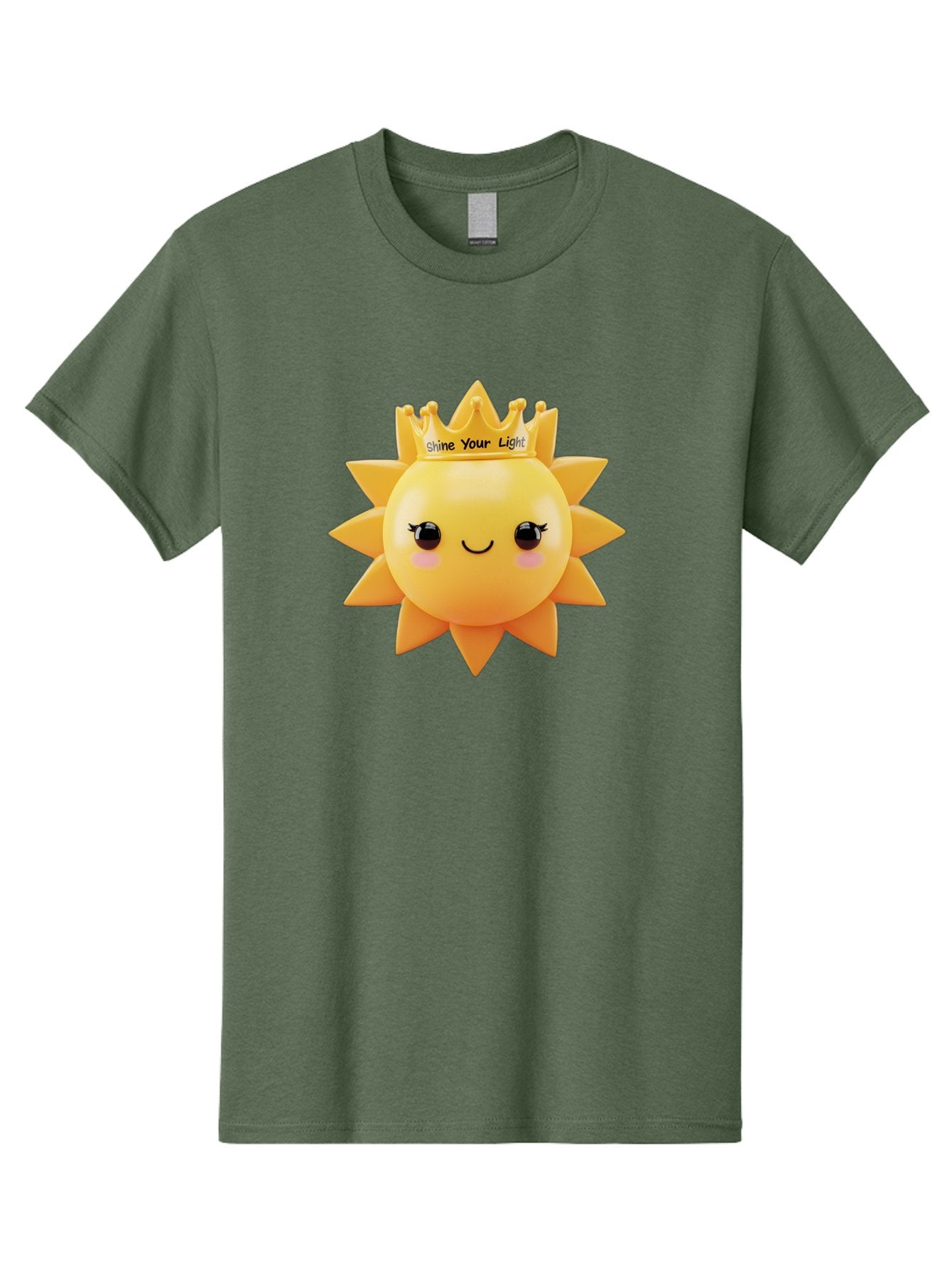 Shine-Your-Light-Sun Men'S Graphic Tee, 100% Cotton, Comfortable Casual Summer Wear, Machine Washable, Smiling Sun Figurine, Inspirational Quote, Motivational Message, Positive Affirmation, Shine Your Light, Cute Cartoon Character, Happy Face, Bae274 5