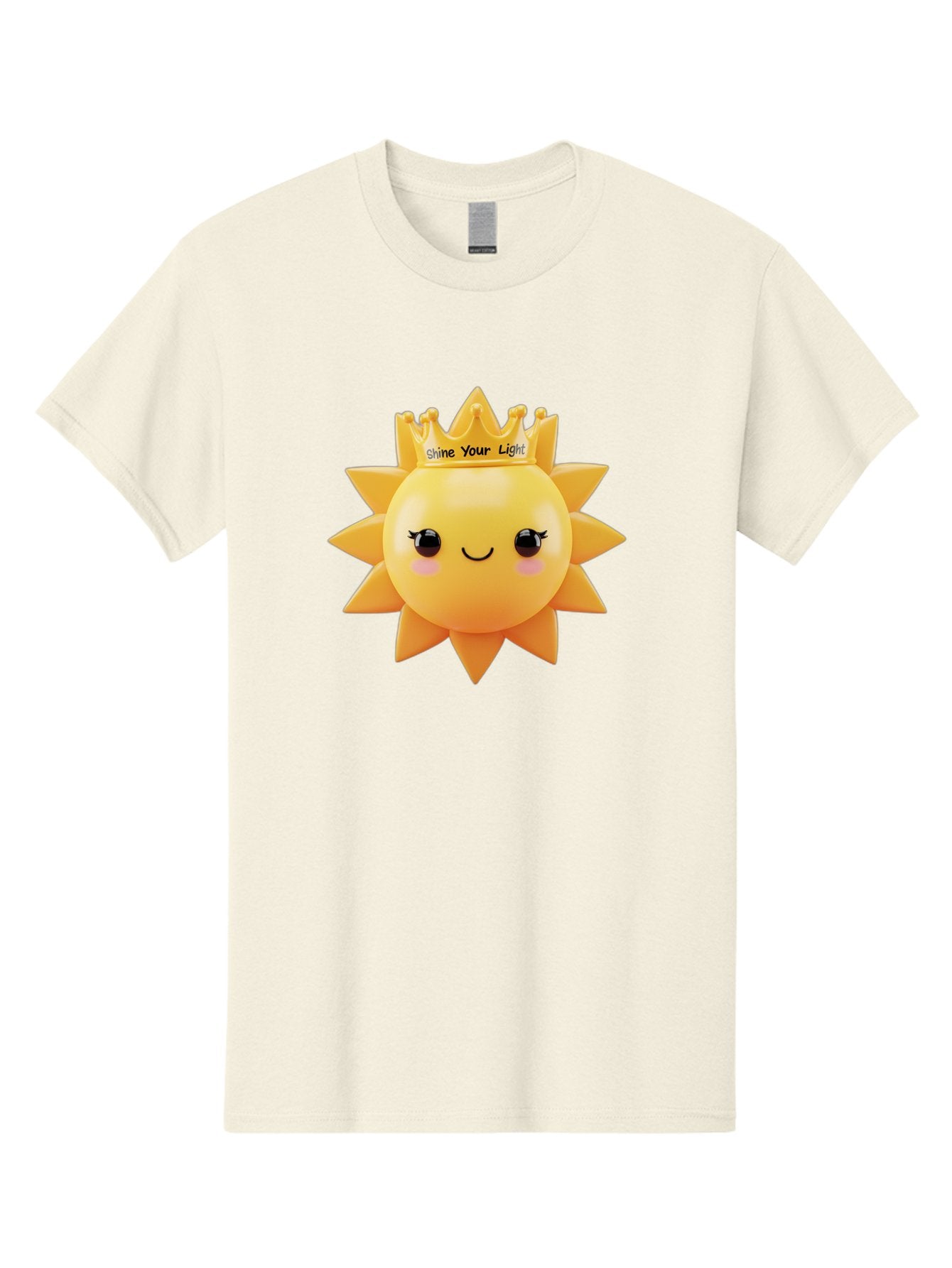 Shine-Your-Light-Sun Men'S Graphic Tee, 100% Cotton, Comfortable Casual Summer Wear, Machine Washable, Smiling Sun Figurine, Inspirational Quote, Motivational Message, Positive Affirmation, Shine Your Light, Cute Cartoon Character, Happy Face, Bae274 6