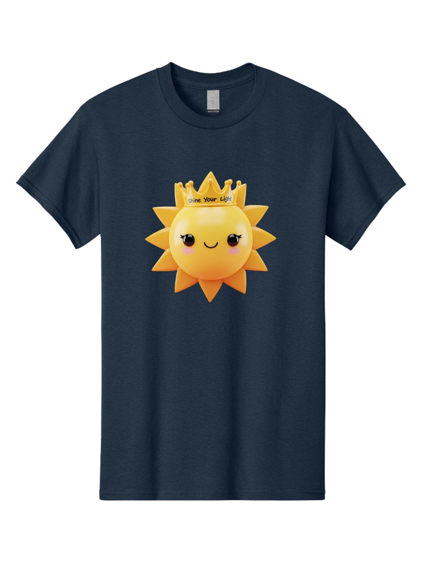Shine-Your-Light-Sun Men'S Graphic Tee, 100% Cotton, Comfortable Casual Summer Wear, Machine Washable, Smiling Sun Figurine, Inspirational Quote, Motivational Message, Positive Affirmation, Shine Your Light, Cute Cartoon Character, Happy Face, Bae274