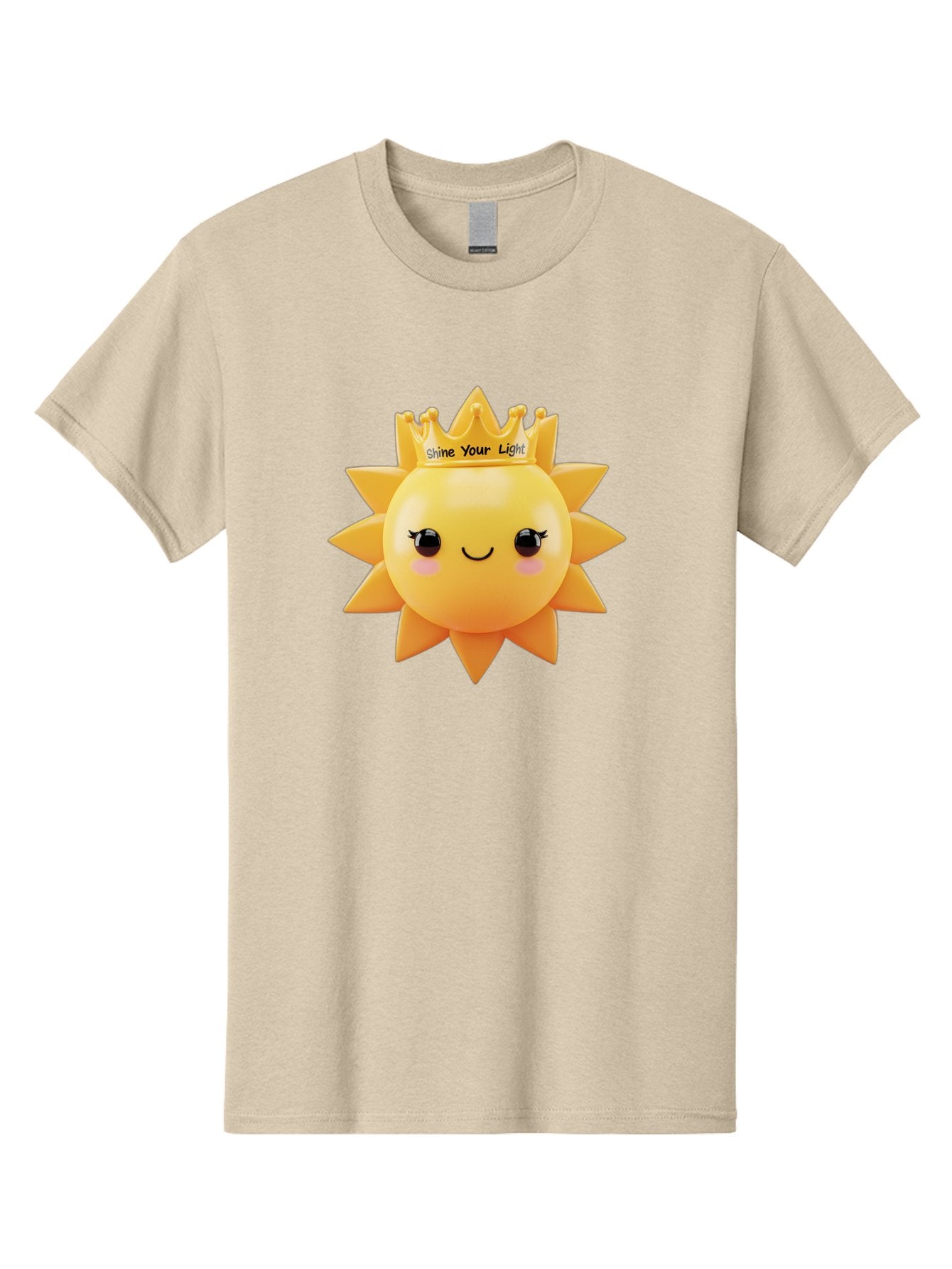 Shine-Your-Light-Sun Men'S Graphic Tee, 100% Cotton, Comfortable Casual Summer Wear, Machine Washable, Smiling Sun Figurine, Inspirational Quote, Motivational Message, Positive Affirmation, Shine Your Light, Cute Cartoon Character, Happy Face, Bae274 7
