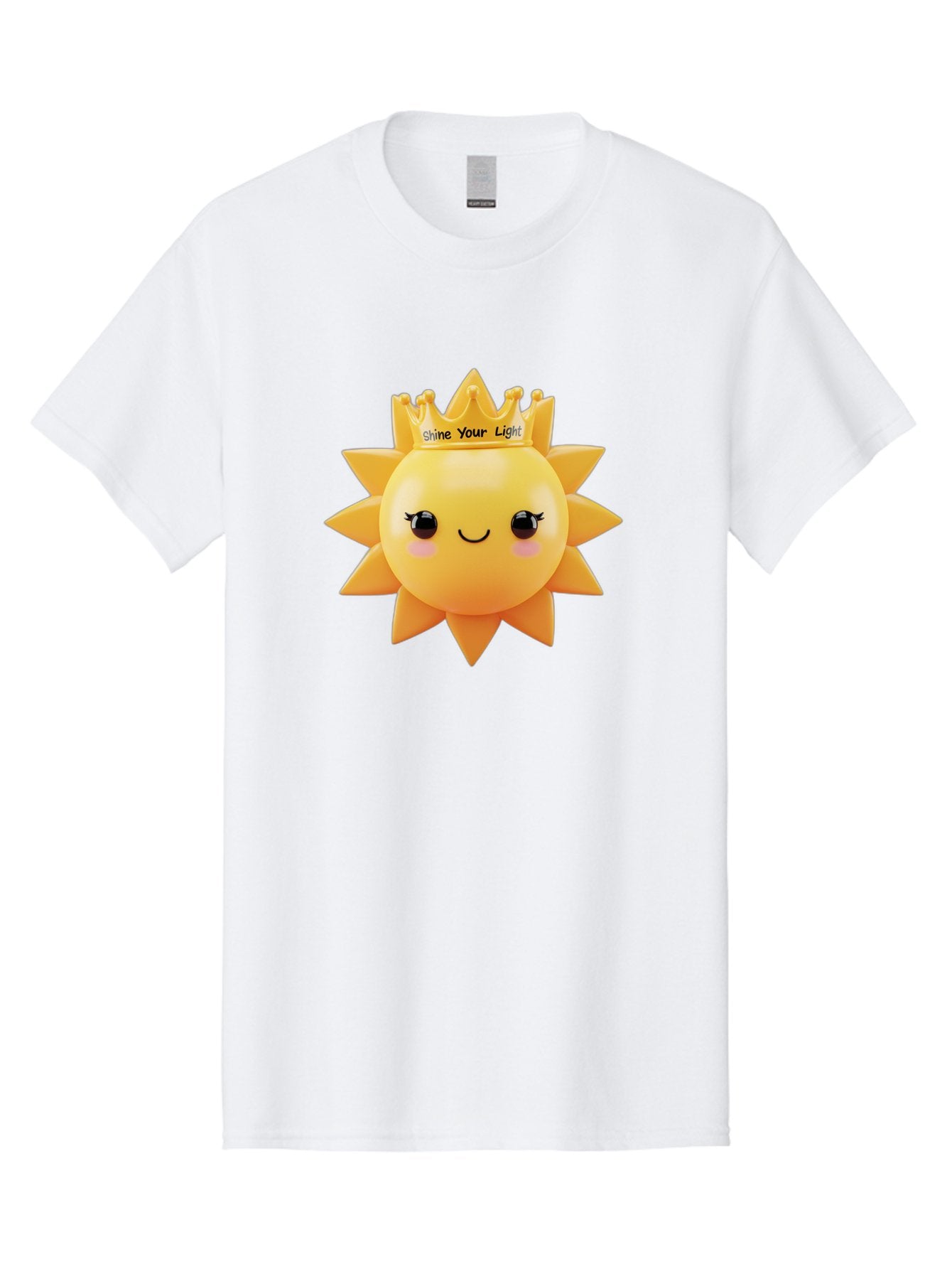 Shine-Your-Light-Sun Men'S Graphic Tee, 100% Cotton, Comfortable Casual Summer Wear, Machine Washable, Smiling Sun Figurine, Inspirational Quote, Motivational Message, Positive Affirmation, Shine Your Light, Cute Cartoon Character, Happy Face, Bae274 10