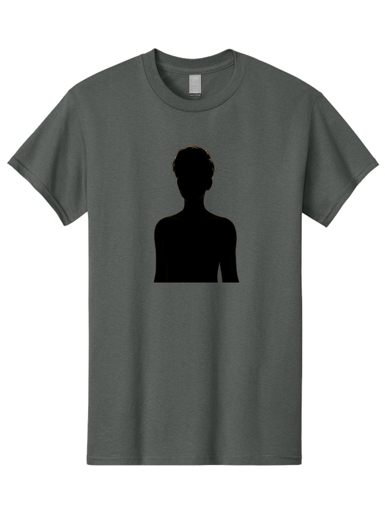 Silhouette-Of-A-Person Men'S Graphic Tee, 100% Cotton, Comfortable Casual Summer Wear, Machine Washable, Female Silhouette, Black Silhouette, Woman Figure, Mysterious Woman, Short Hair, Elegant Posture, Minimalistic Design, Modern Art Bae276 8
