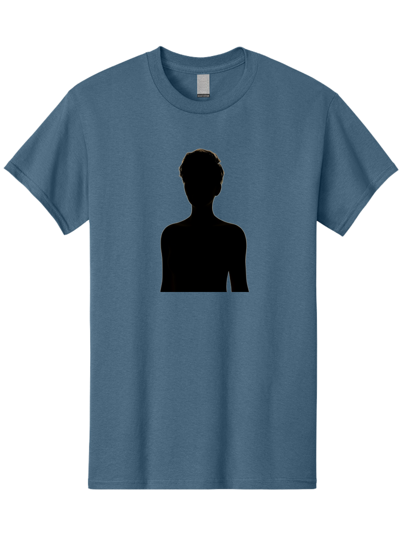 Silhouette-Of-A-Person Men'S Graphic Tee, 100% Cotton, Comfortable Casual Summer Wear, Machine Washable, Female Silhouette, Black Silhouette, Woman Figure, Mysterious Woman, Short Hair, Elegant Posture, Minimalistic Design, Modern Art Bae276