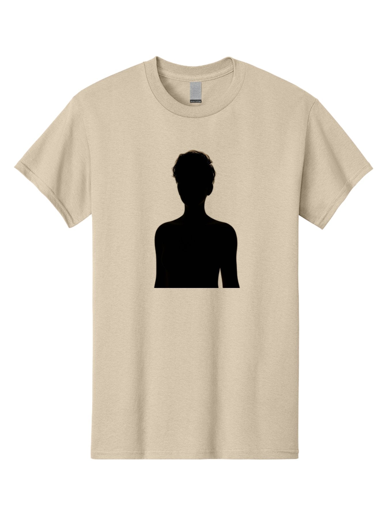 Silhouette-Of-A-Person Men'S Graphic Tee, 100% Cotton, Comfortable Casual Summer Wear, Machine Washable, Female Silhouette, Black Silhouette, Woman Figure, Mysterious Woman, Short Hair, Elegant Posture, Minimalistic Design, Modern Art Bae276 6