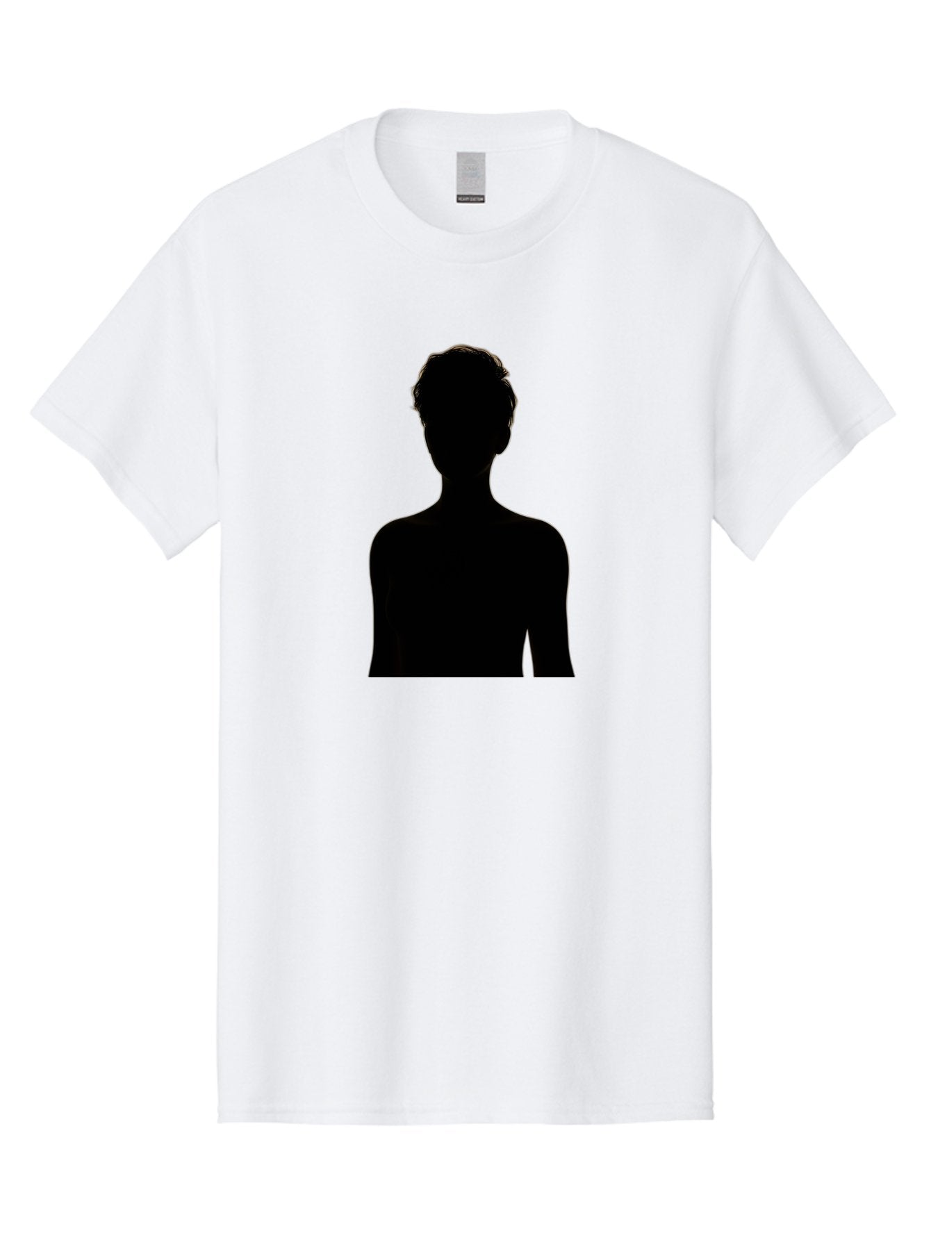 Silhouette-Of-A-Person Men'S Graphic Tee, 100% Cotton, Comfortable Casual Summer Wear, Machine Washable, Female Silhouette, Black Silhouette, Woman Figure, Mysterious Woman, Short Hair, Elegant Posture, Minimalistic Design, Modern Art Bae276 3