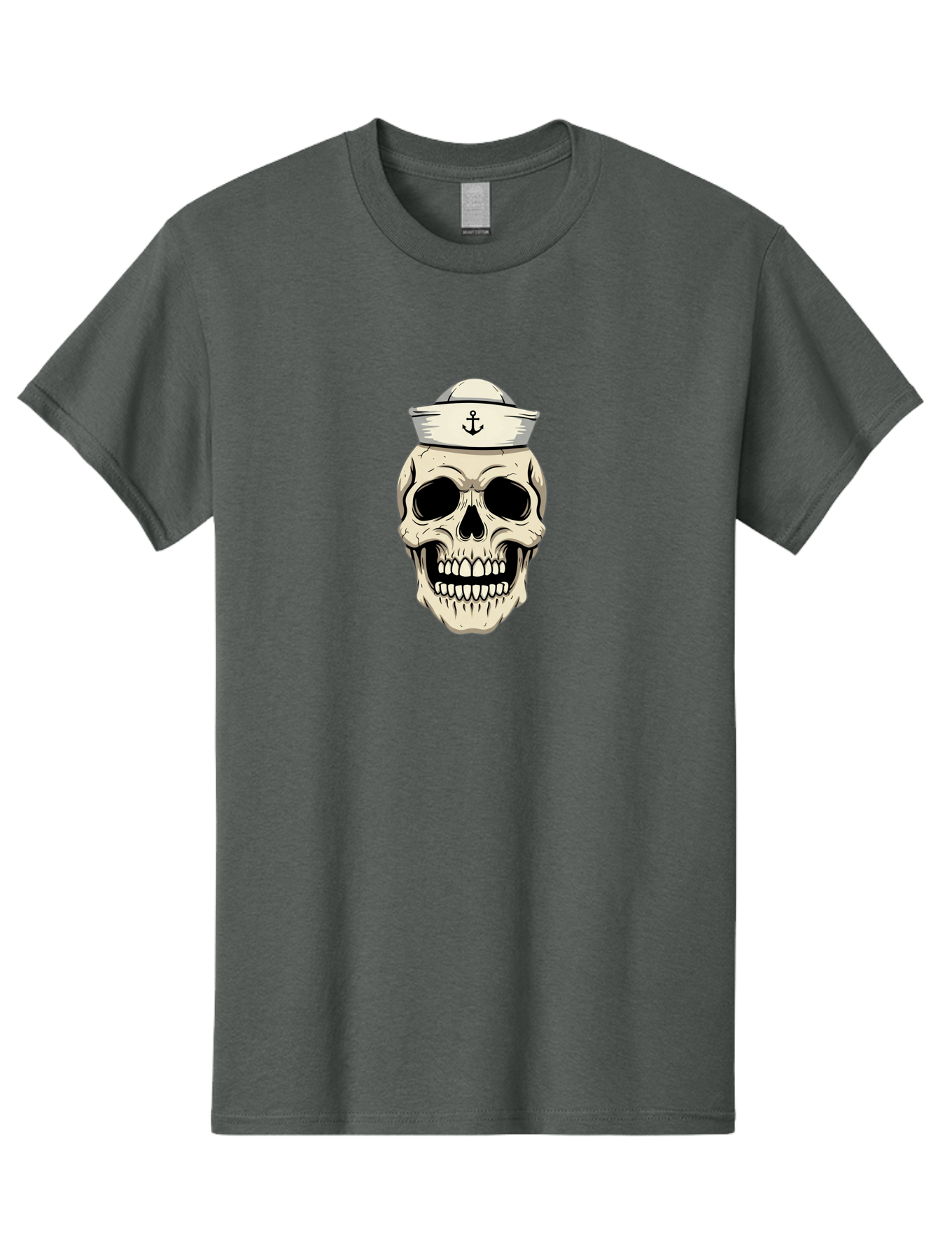 Skull-With-Sailor-Hat-1 Men'S Graphic Tee, 100% Cotton, Comfortable Casual Summer Wear, Machine Washable, Sailor Skull, Anchor Hat, Skull Art, Nautical Theme, Vintage Illustration, Pirate Symbol, Gothic Style, Sailor Hat, Anchor Emblem, Bae280 11