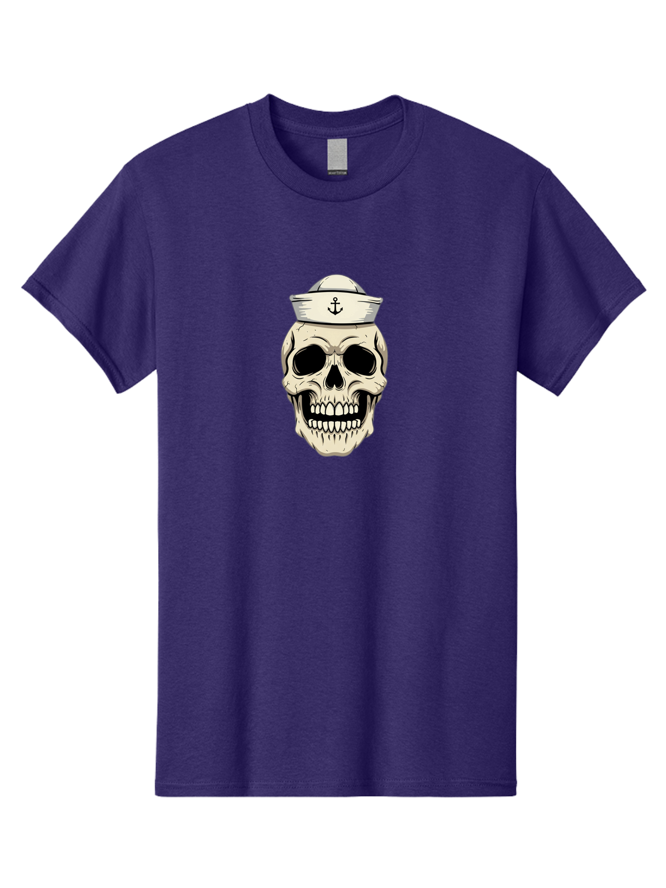 Skull-With-Sailor-Hat-1 Men'S Graphic Tee, 100% Cotton, Comfortable Casual Summer Wear, Machine Washable, Sailor Skull, Anchor Hat, Skull Art, Nautical Theme, Vintage Illustration, Pirate Symbol, Gothic Style, Sailor Hat, Anchor Emblem, Bae280 13