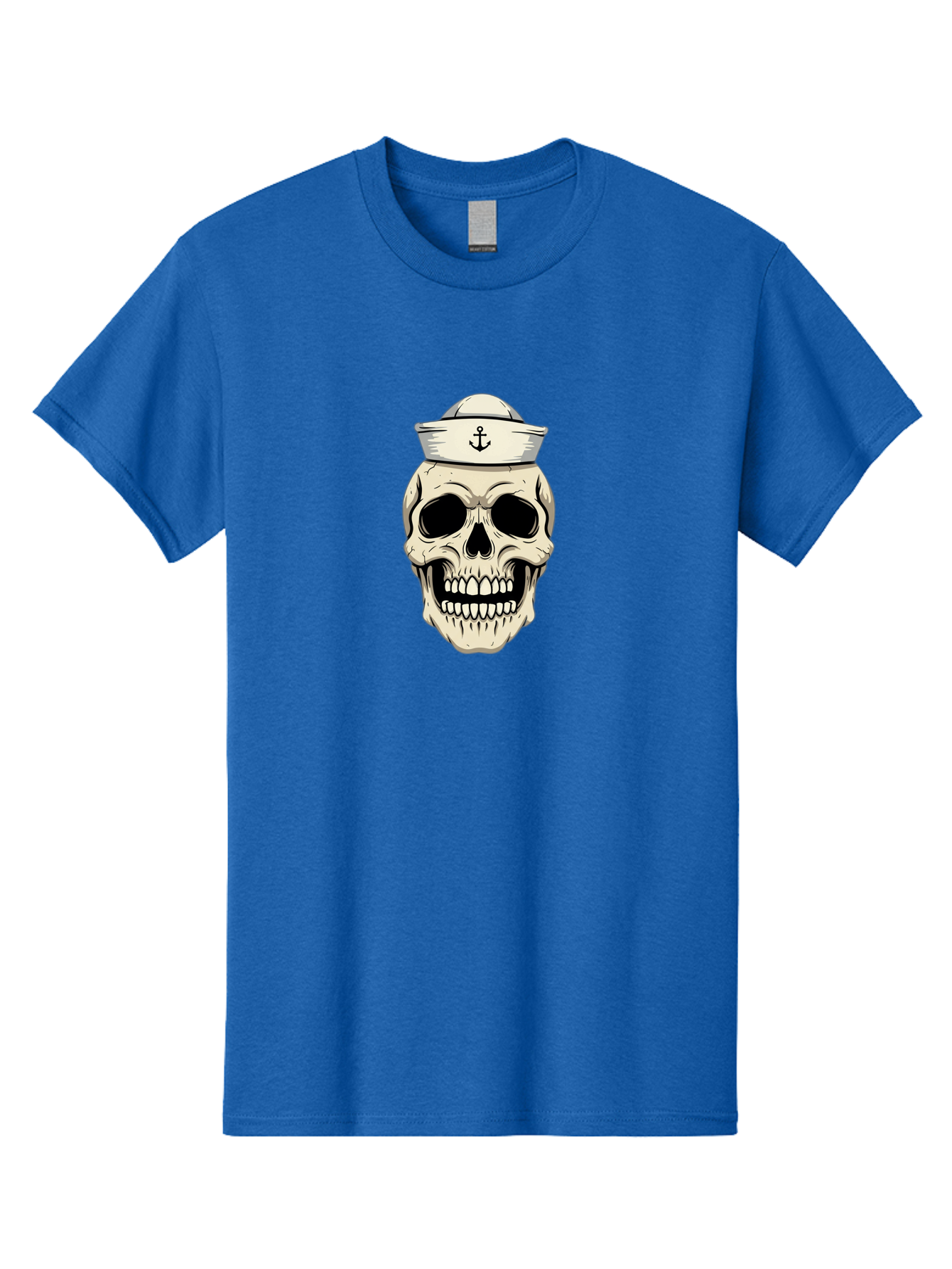 Skull-With-Sailor-Hat-1 Men'S Graphic Tee, 100% Cotton, Comfortable Casual Summer Wear, Machine Washable, Sailor Skull, Anchor Hat, Skull Art, Nautical Theme, Vintage Illustration, Pirate Symbol, Gothic Style, Sailor Hat, Anchor Emblem, Bae280 15