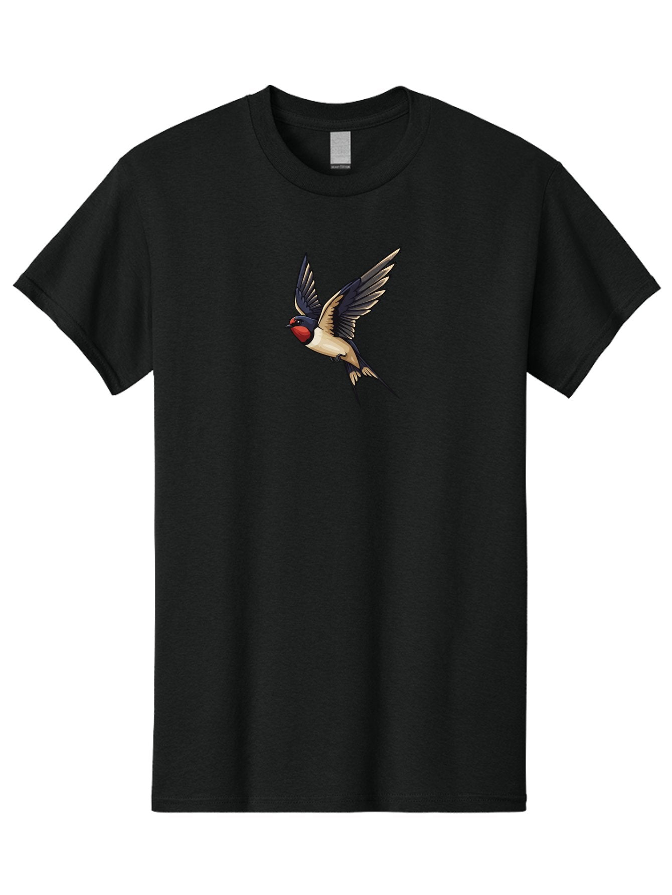 Swallow-Bird Men'S Graphic Tee, 100% Cotton, Comfortable Casual Summer Wear, Machine Washable, Swallow Bird In Flight, Bird Flying, Black And White Bird, Red Face Bird, Wingspan, Bird Species, Wildlife Illustration, Nature Art Bae294 11