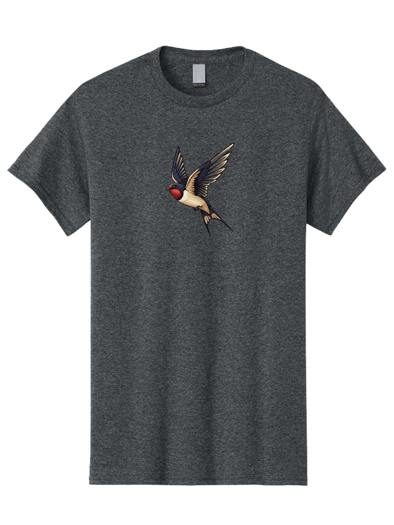 Swallow-Bird Men'S Graphic Tee, 100% Cotton, Comfortable Casual Summer Wear, Machine Washable, Swallow Bird In Flight, Bird Flying, Black And White Bird, Red Face Bird, Wingspan, Bird Species, Wildlife Illustration, Nature Art Bae294 8