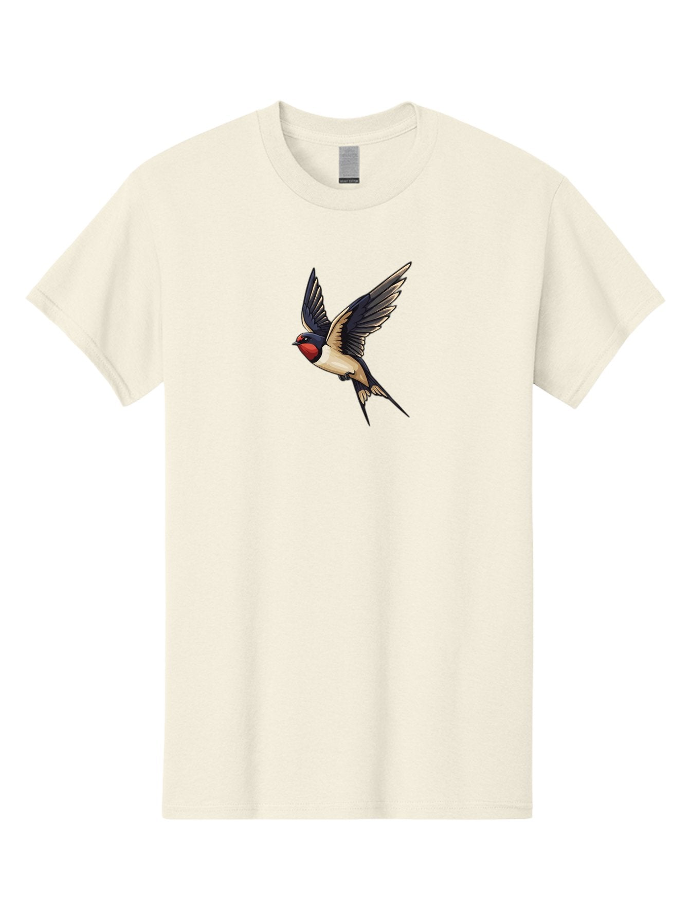Swallow-Bird Men'S Graphic Tee, 100% Cotton, Comfortable Casual Summer Wear, Machine Washable, Swallow Bird In Flight, Bird Flying, Black And White Bird, Red Face Bird, Wingspan, Bird Species, Wildlife Illustration, Nature Art Bae294 10