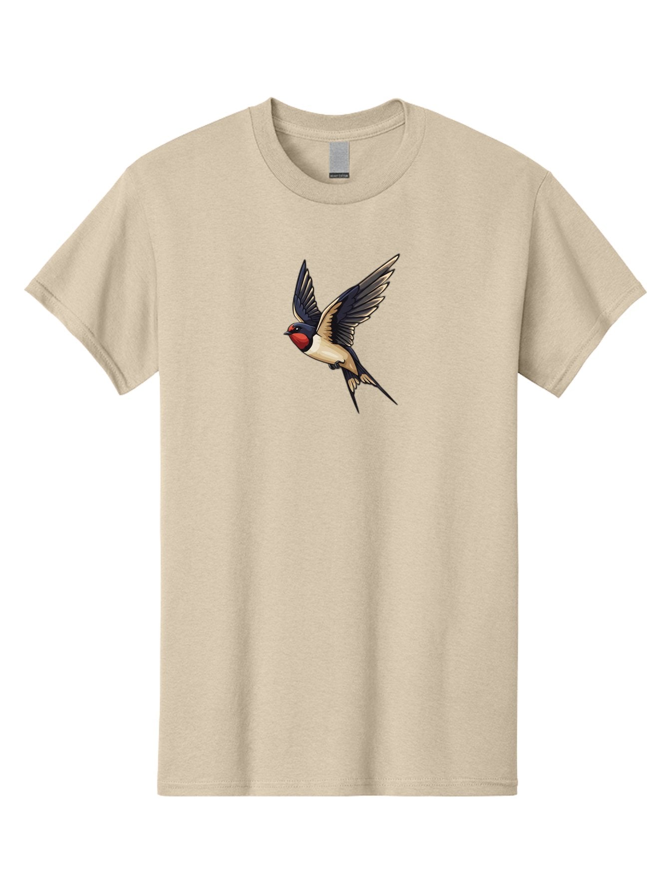 Swallow-Bird Men'S Graphic Tee, 100% Cotton, Comfortable Casual Summer Wear, Machine Washable, Swallow Bird In Flight, Bird Flying, Black And White Bird, Red Face Bird, Wingspan, Bird Species, Wildlife Illustration, Nature Art Bae294 15