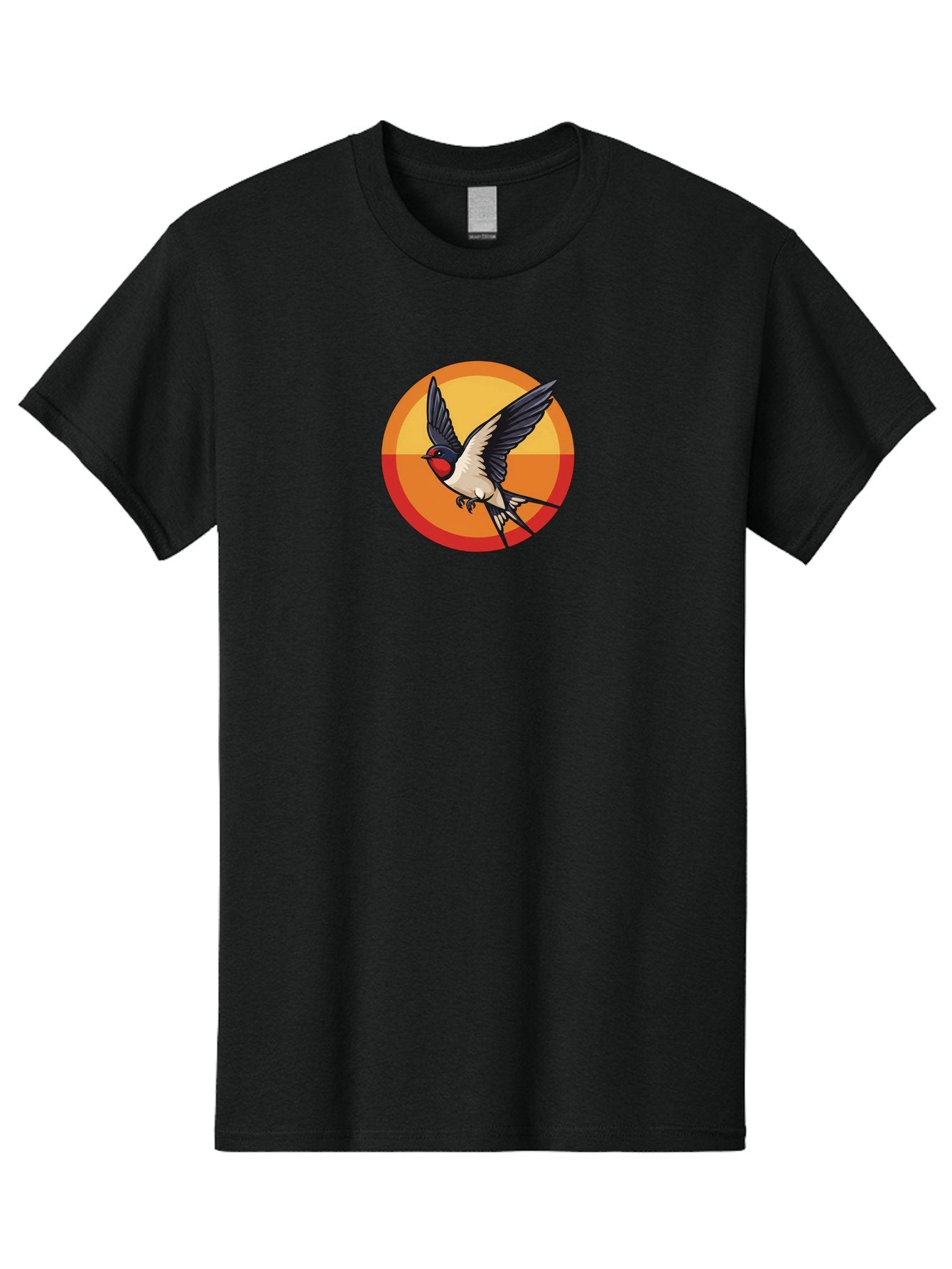 Swallow-In-Flight-2 Men'S Graphic Tee, 100% Cotton, Comfortable Casual Summer Wear, Machine Washable, Swallow Bird, Flying Bird, Bird In Flight, Cartoon Illustration, Vibrant Colors, Dynamic Movement, Wildlife Artwork, Birdwatching, Bae297 5