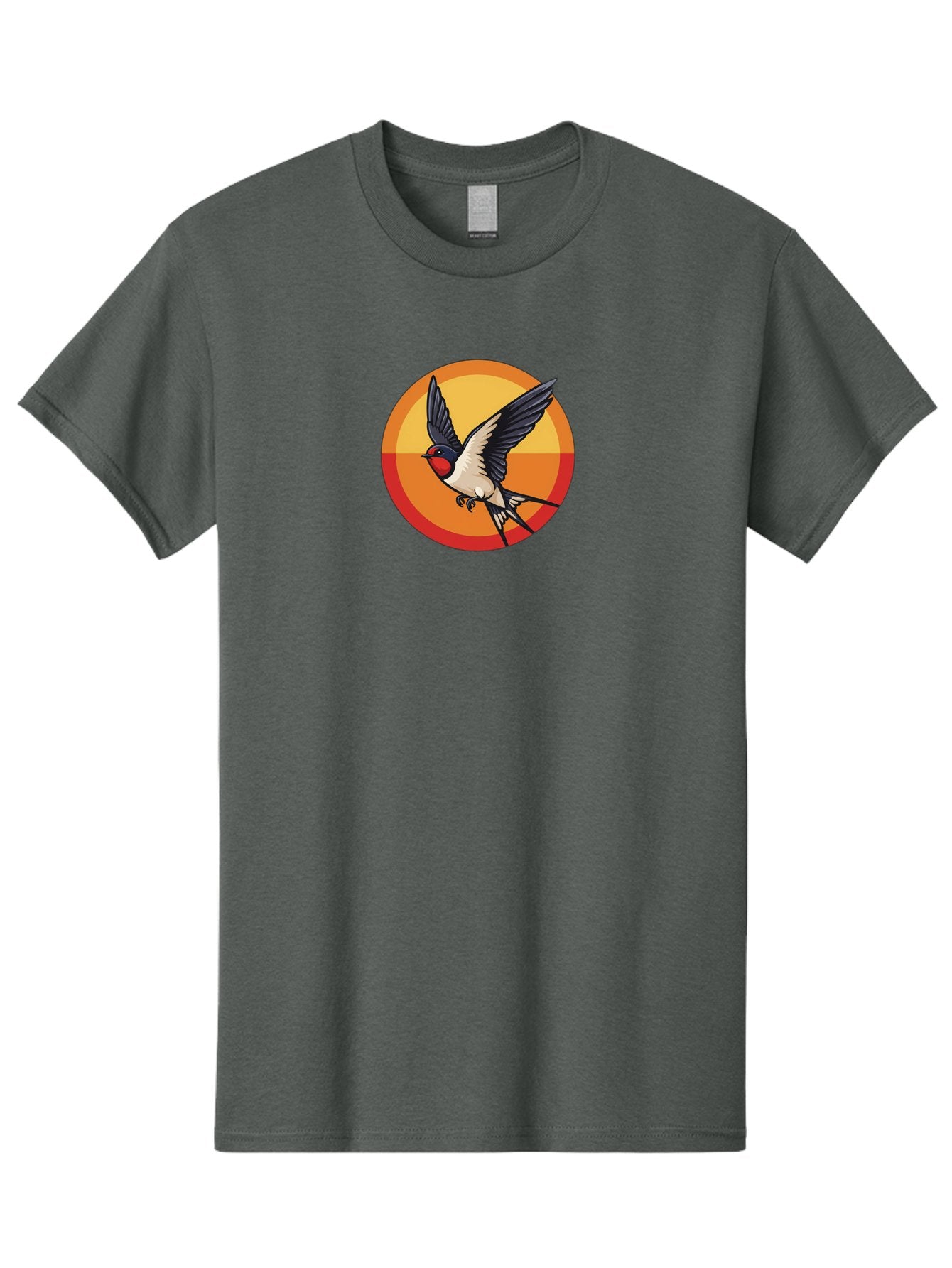 Swallow-In-Flight-2 Men'S Graphic Tee, 100% Cotton, Comfortable Casual Summer Wear, Machine Washable, Swallow Bird, Flying Bird, Bird In Flight, Cartoon Illustration, Vibrant Colors, Dynamic Movement, Wildlife Artwork, Birdwatching, Bae297 11