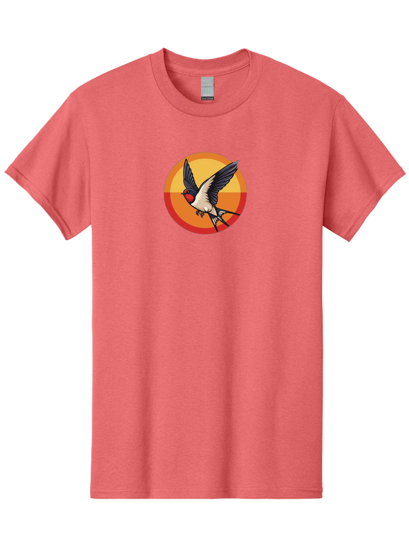 Swallow-In-Flight-2 Men'S Graphic Tee, 100% Cotton, Comfortable Casual Summer Wear, Machine Washable, Swallow Bird, Flying Bird, Bird In Flight, Cartoon Illustration, Vibrant Colors, Dynamic Movement, Wildlife Artwork, Birdwatching, Bae297 11