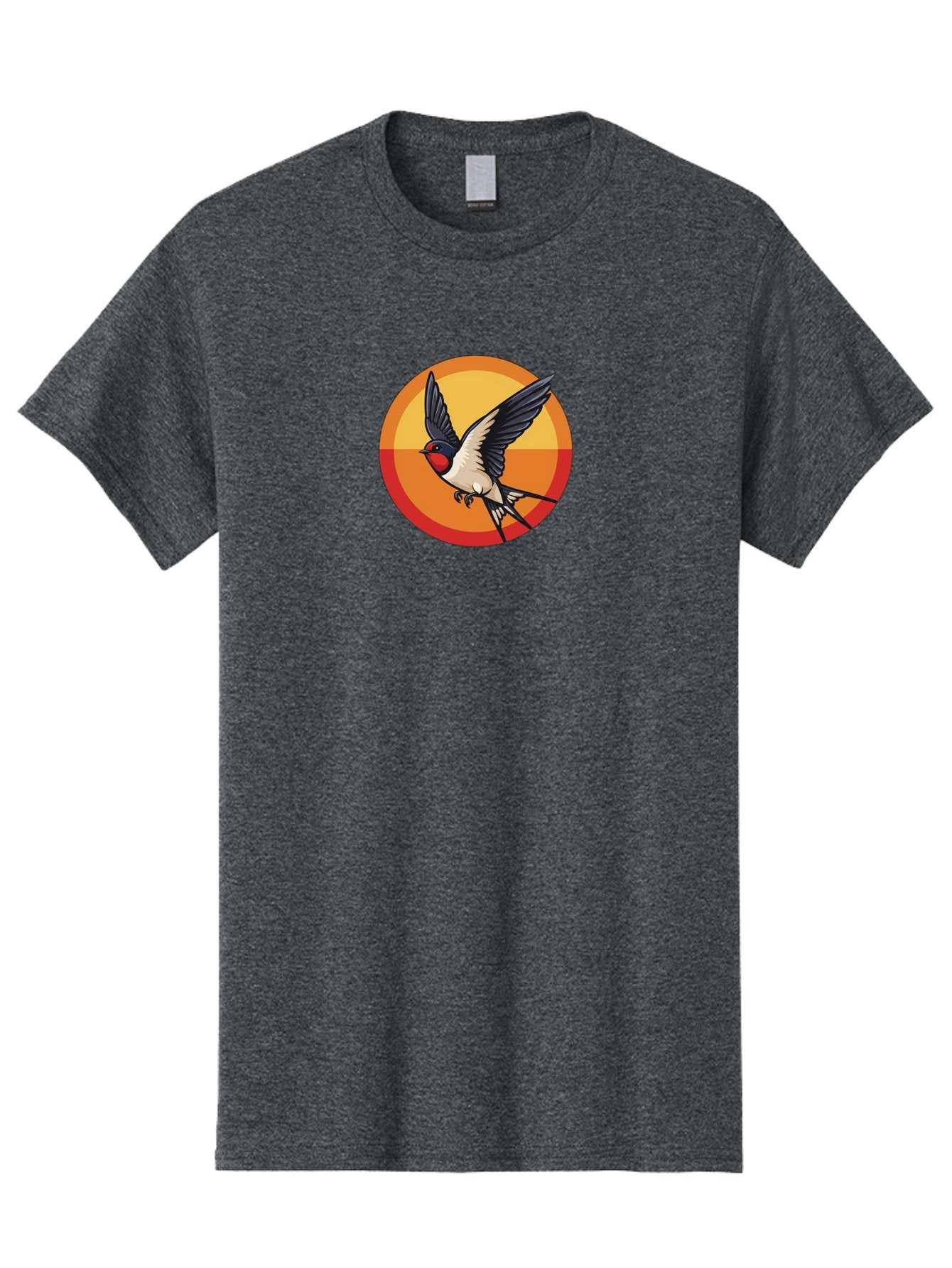 Swallow-In-Flight-2 Men'S Graphic Tee, 100% Cotton, Comfortable Casual Summer Wear, Machine Washable, Swallow Bird, Flying Bird, Bird In Flight, Cartoon Illustration, Vibrant Colors, Dynamic Movement, Wildlife Artwork, Birdwatching, Bae297 6