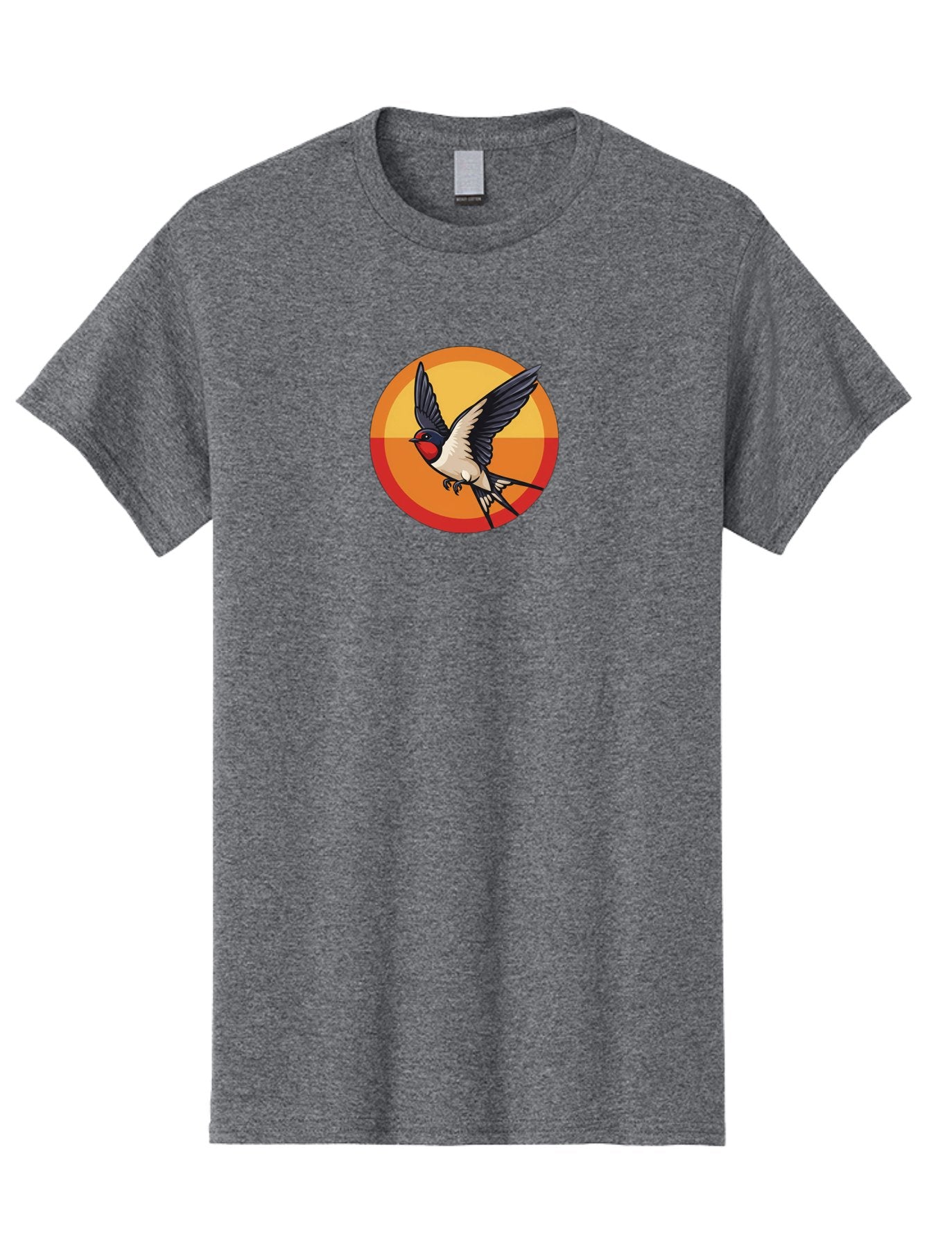 Swallow-In-Flight-2 Men'S Graphic Tee, 100% Cotton, Comfortable Casual Summer Wear, Machine Washable, Swallow Bird, Flying Bird, Bird In Flight, Cartoon Illustration, Vibrant Colors, Dynamic Movement, Wildlife Artwork, Birdwatching, Bae297 14