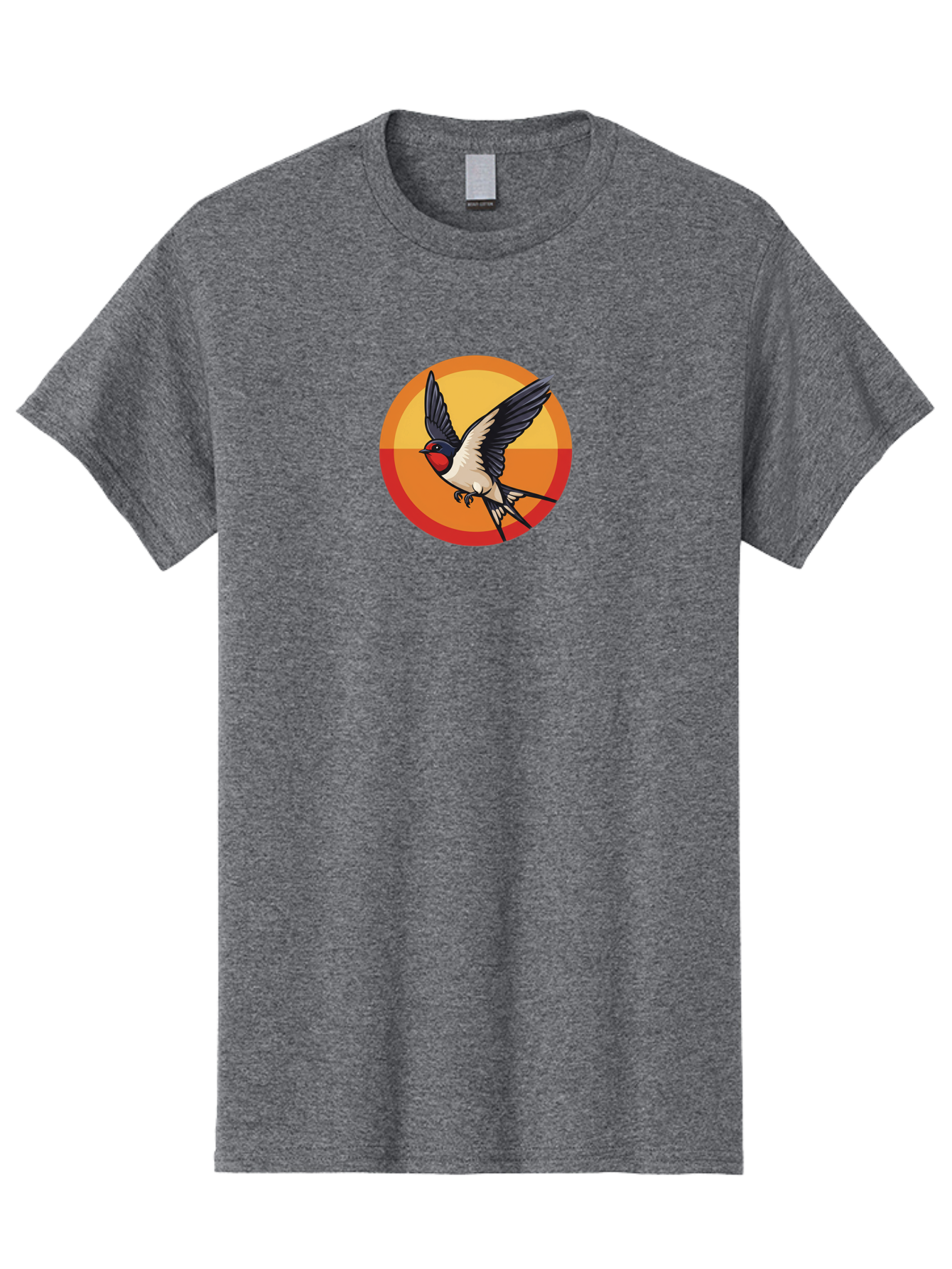 Swallow-In-Flight-2 Men'S Graphic Tee, 100% Cotton, Comfortable Casual Summer Wear, Machine Washable, Swallow Bird, Flying Bird, Bird In Flight, Cartoon Illustration, Vibrant Colors, Dynamic Movement, Wildlife Artwork, Birdwatching, Bae297