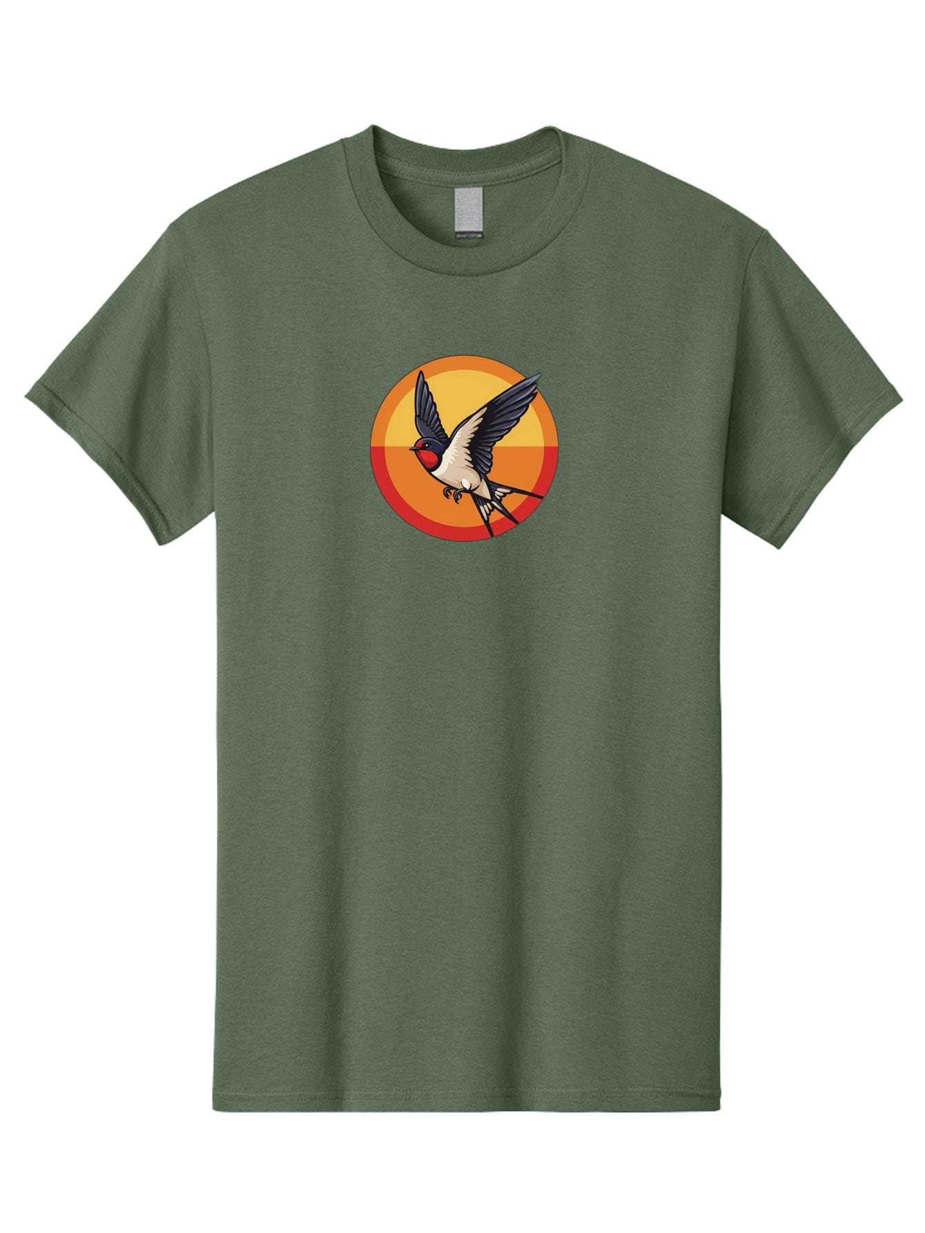 Swallow-In-Flight-2 Men'S Graphic Tee, 100% Cotton, Comfortable Casual Summer Wear, Machine Washable, Swallow Bird, Flying Bird, Bird In Flight, Cartoon Illustration, Vibrant Colors, Dynamic Movement, Wildlife Artwork, Birdwatching, Bae297 15