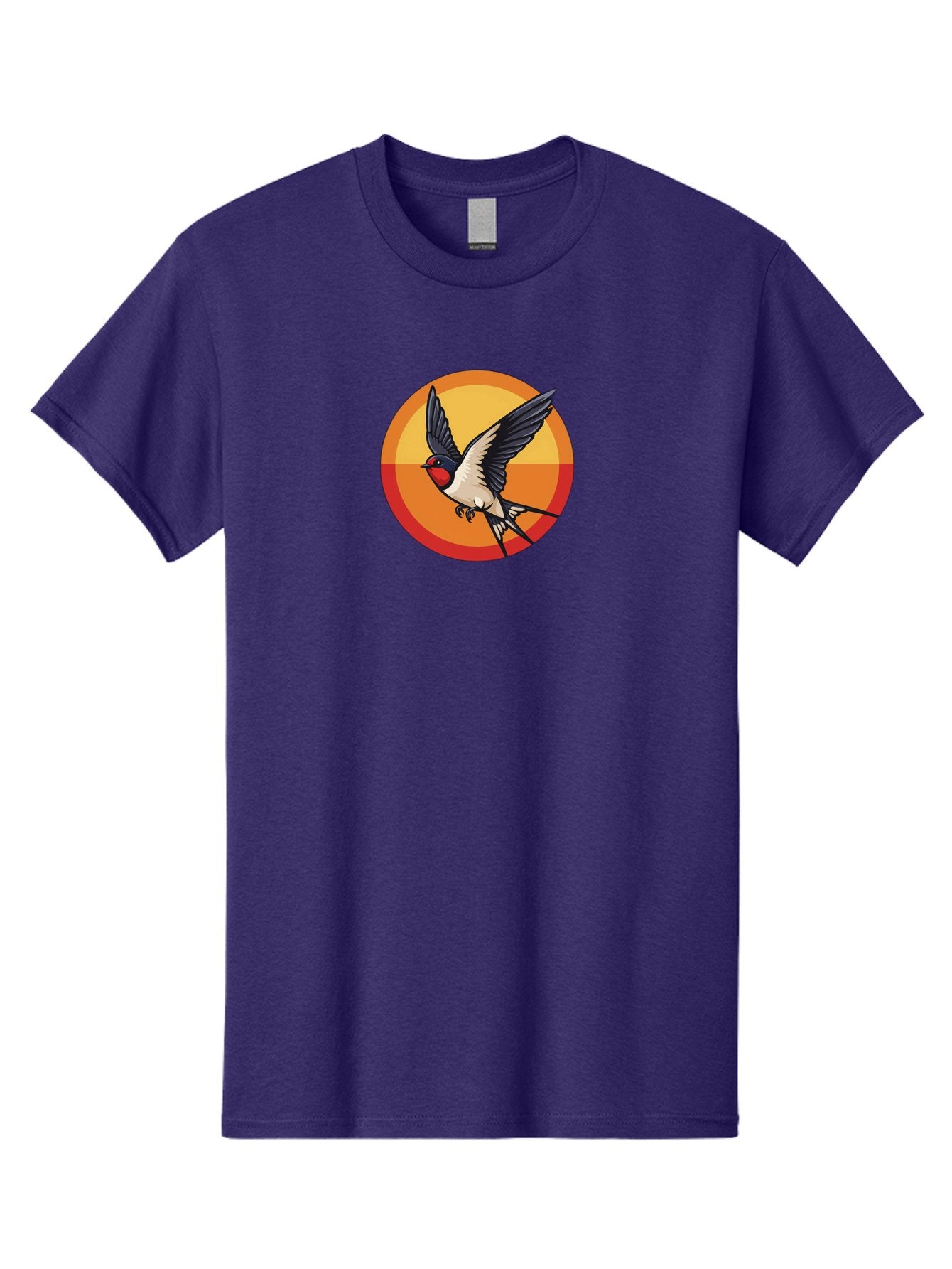 Swallow-In-Flight-2 Men'S Graphic Tee, 100% Cotton, Comfortable Casual Summer Wear, Machine Washable, Swallow Bird, Flying Bird, Bird In Flight, Cartoon Illustration, Vibrant Colors, Dynamic Movement, Wildlife Artwork, Birdwatching, Bae297 8