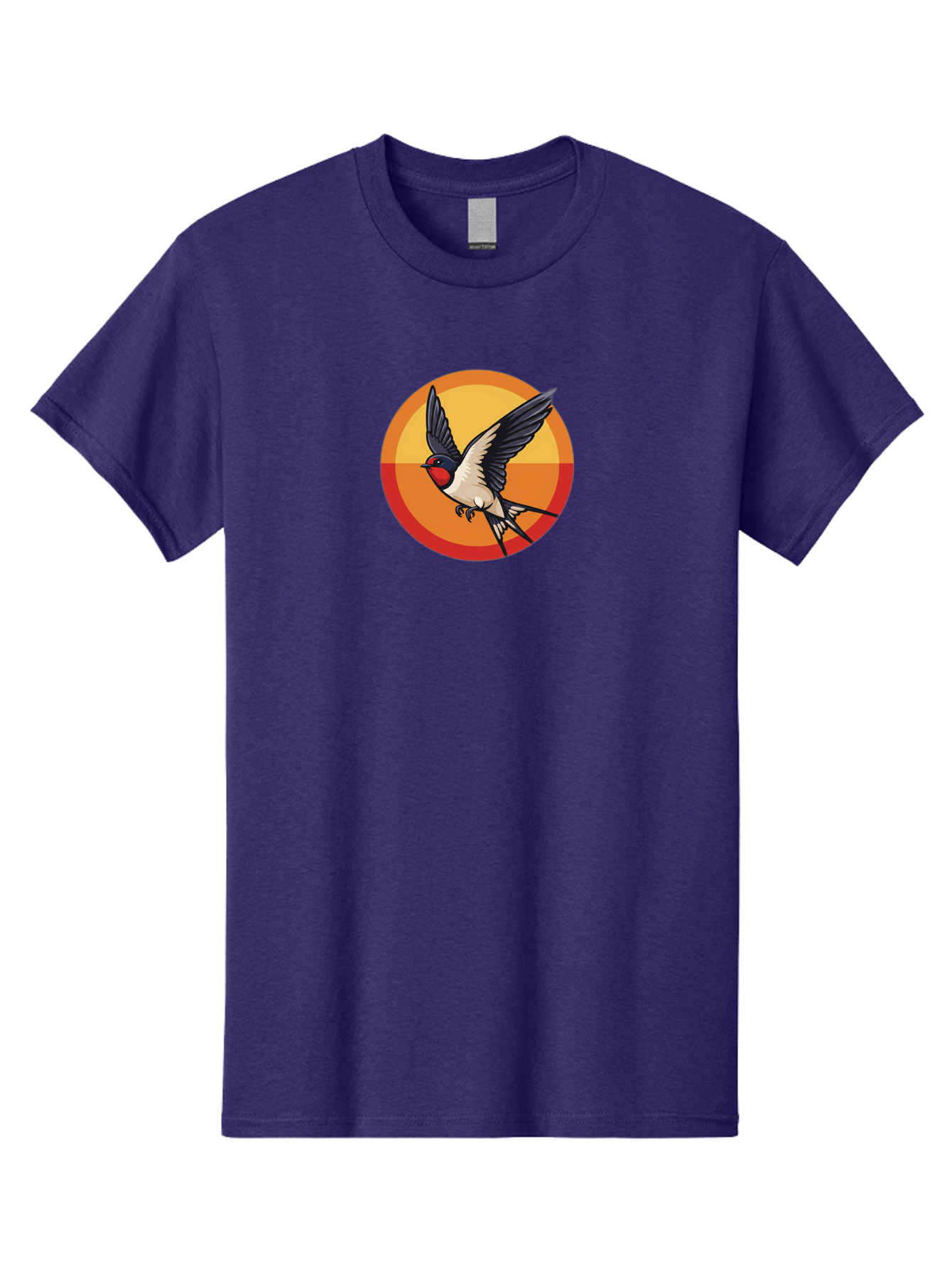 Swallow-In-Flight-2 Men'S Graphic Tee, 100% Cotton, Comfortable Casual Summer Wear, Machine Washable, Swallow Bird, Flying Bird, Bird In Flight, Cartoon Illustration, Vibrant Colors, Dynamic Movement, Wildlife Artwork, Birdwatching, Bae297 6