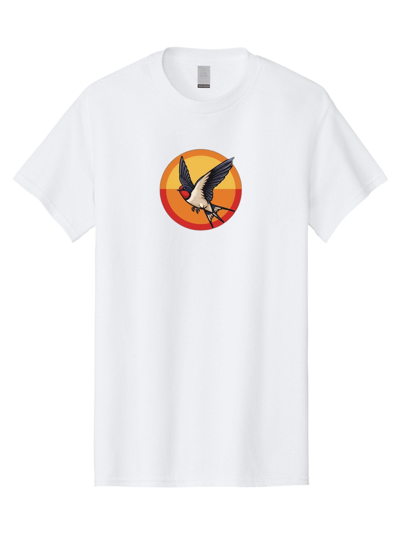 Swallow-In-Flight-2 Men'S Graphic Tee, 100% Cotton, Comfortable Casual Summer Wear, Machine Washable, Swallow Bird, Flying Bird, Bird In Flight, Cartoon Illustration, Vibrant Colors, Dynamic Movement, Wildlife Artwork, Birdwatching, Bae297 9