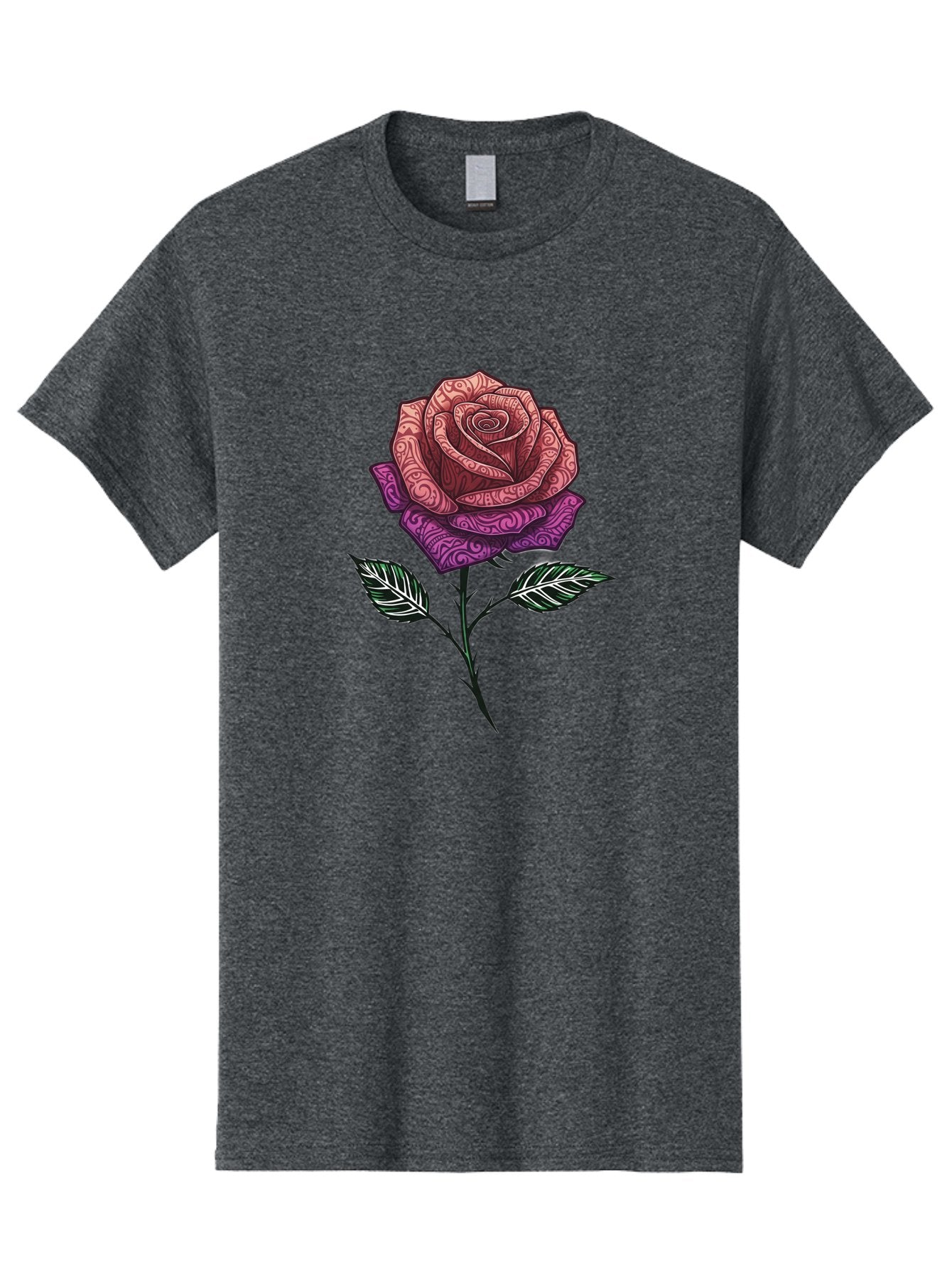 Tattoo-Rose Men'S Graphic Tee, 100% Cotton, Comfortable Casual Summer Wear, Machine Washable, Henna Art Rose, Beautiful Flower, Intricate Designs, Floral Pattern, Decorative Rose, Tattoo Style Bae301 13