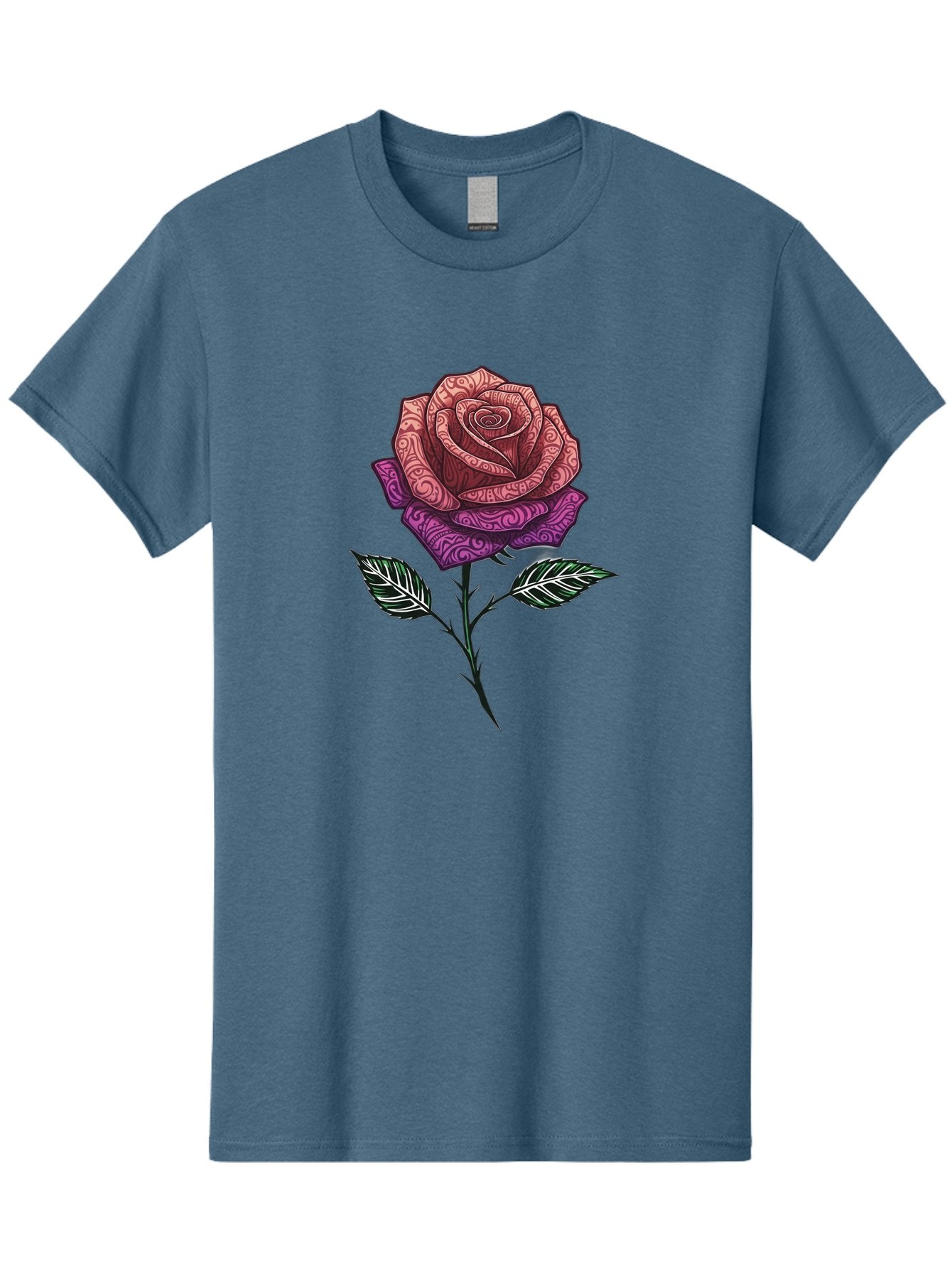 Tattoo-Rose Men'S Graphic Tee, 100% Cotton, Comfortable Casual Summer Wear, Machine Washable, Henna Art Rose, Beautiful Flower, Intricate Designs, Floral Pattern, Decorative Rose, Tattoo Style Bae301 14