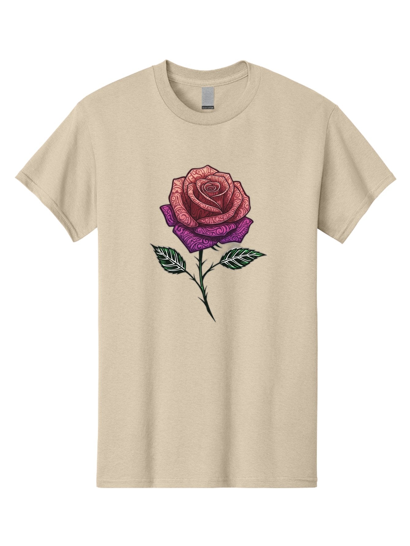 Tattoo-Rose Men'S Graphic Tee, 100% Cotton, Comfortable Casual Summer Wear, Machine Washable, Henna Art Rose, Beautiful Flower, Intricate Designs, Floral Pattern, Decorative Rose, Tattoo Style Bae301 6