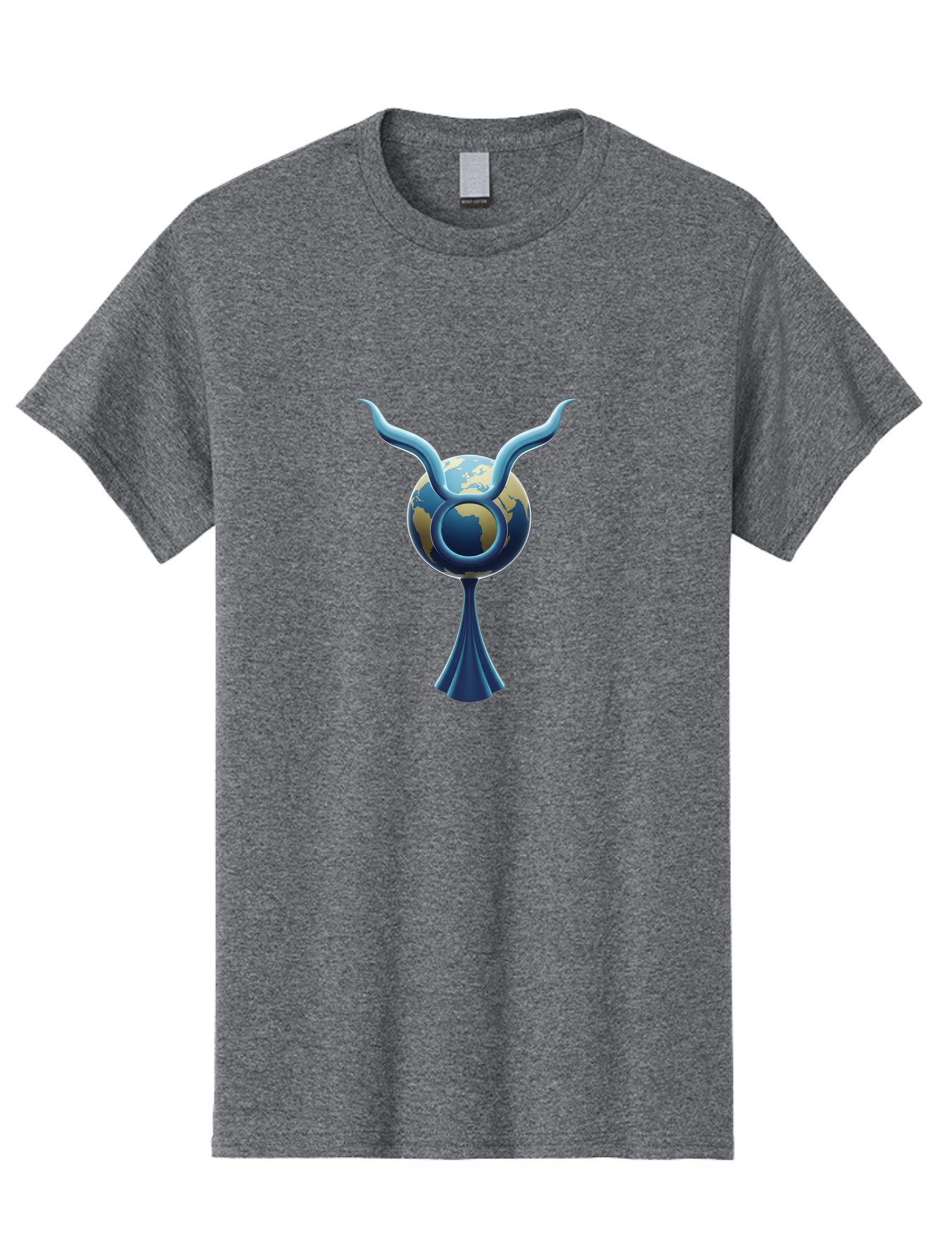 Taurus-1 Men'S Graphic Tee, 100% Cotton, Comfortable Casual Summer Wear, Machine Washable, Taurus Zodiac Sign, Astrological Symbol, Earthy Tone, Blue And Gold Globe, Flowing Design, Abstract Art, Horoscope, Horoscope Symbol, Astrology, Bae302 15