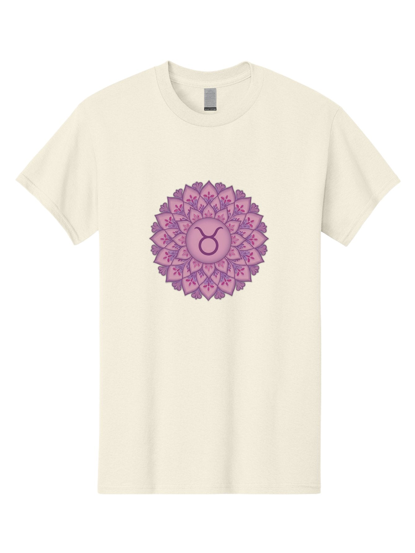 Taurus-Symbol-Mandala Men'S Graphic Tee, 100% Cotton, Comfortable Casual Summer Wear, Machine Washable, Taurus Symbol, Mandala Design, Floral Pattern, Purple Hues, Astrological Sign, Mystical Art, Zodiac Symbol, Spiritual Iconography, Bae304 3