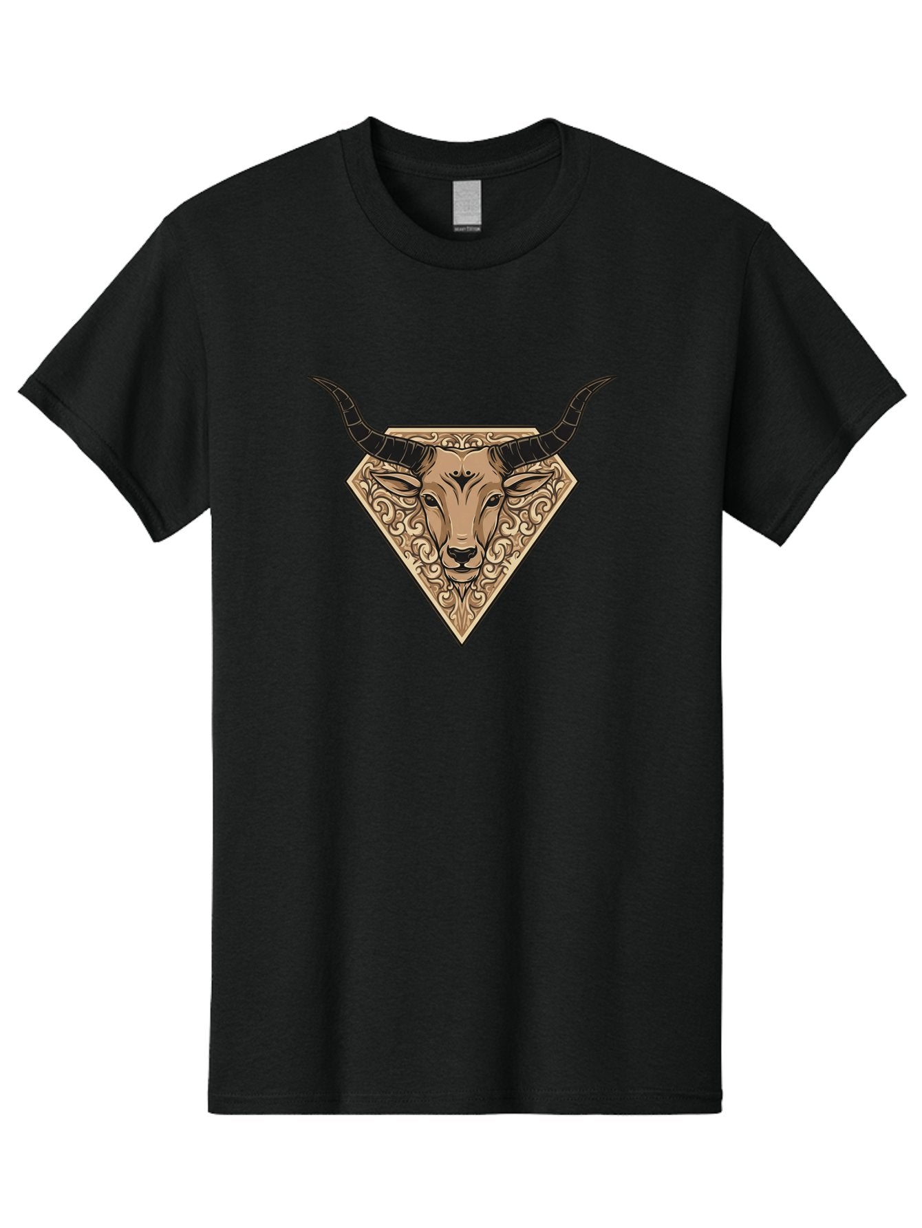 Taurus-Zodiac Men'S Graphic Tee, 100% Cotton, Comfortable Casual Summer Wear, Machine Washable, Taurus Bull, Zodiac Sign, Astrology Symbol, Bull Head, Ornate Design, Vintage Illustration, Esoteric Art, Horoscope Icon Bae305 6