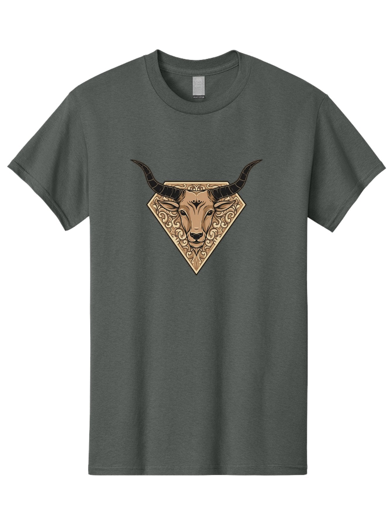 Taurus-Zodiac Men'S Graphic Tee, 100% Cotton, Comfortable Casual Summer Wear, Machine Washable, Taurus Bull, Zodiac Sign, Astrology Symbol, Bull Head, Ornate Design, Vintage Illustration, Esoteric Art, Horoscope Icon Bae305 13
