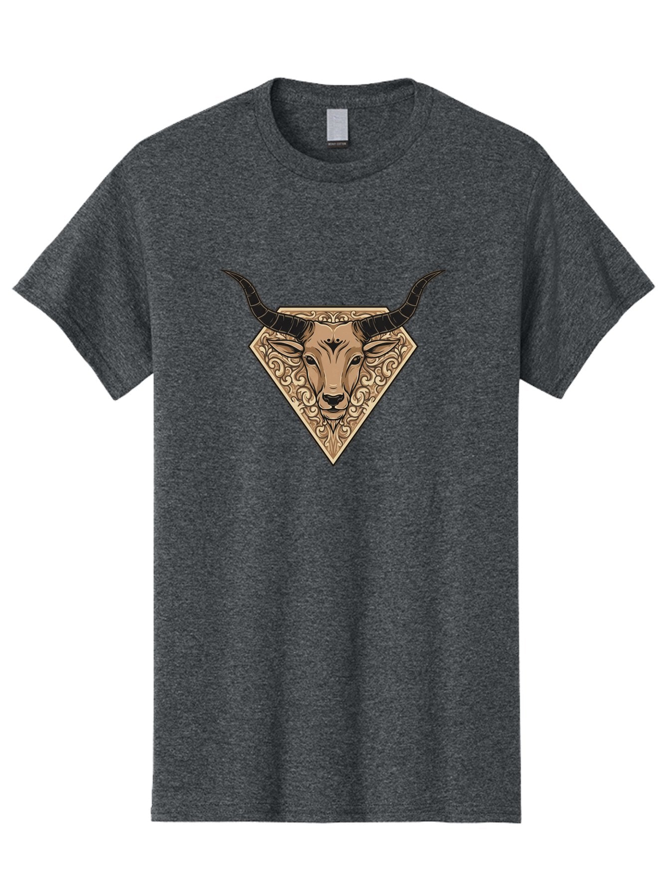Taurus-Zodiac Men'S Graphic Tee, 100% Cotton, Comfortable Casual Summer Wear, Machine Washable, Taurus Bull, Zodiac Sign, Astrology Symbol, Bull Head, Ornate Design, Vintage Illustration, Esoteric Art, Horoscope Icon Bae305 9