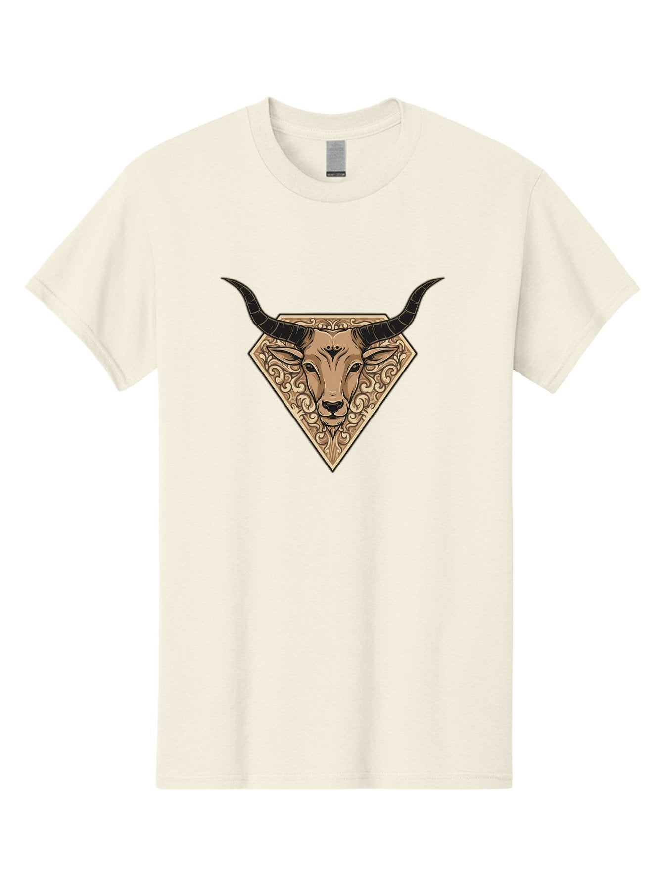 Taurus-Zodiac Men'S Graphic Tee, 100% Cotton, Comfortable Casual Summer Wear, Machine Washable, Taurus Bull, Zodiac Sign, Astrology Symbol, Bull Head, Ornate Design, Vintage Illustration, Esoteric Art, Horoscope Icon Bae305 12