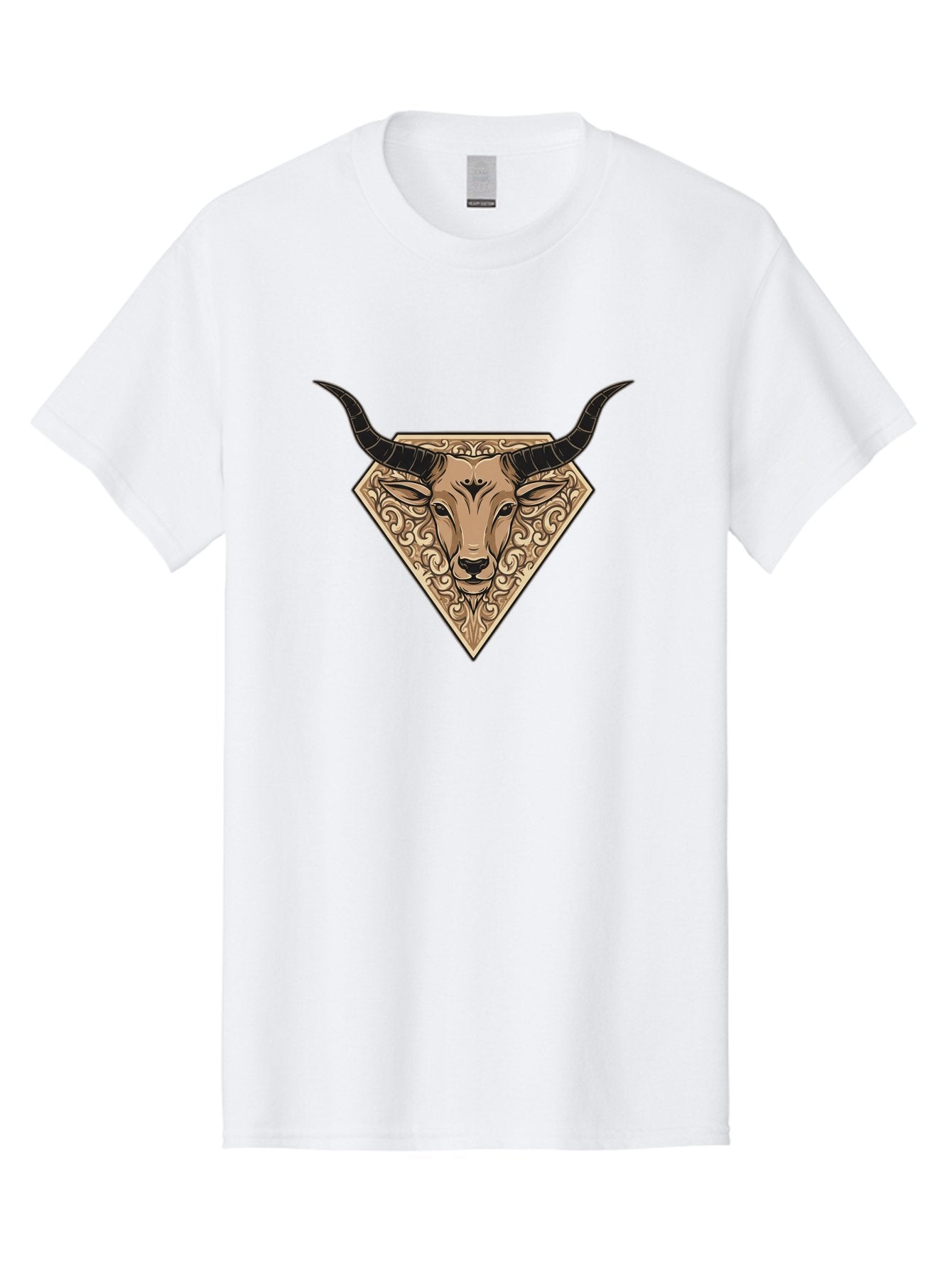 Taurus-Zodiac Men'S Graphic Tee, 100% Cotton, Comfortable Casual Summer Wear, Machine Washable, Taurus Bull, Zodiac Sign, Astrology Symbol, Bull Head, Ornate Design, Vintage Illustration, Esoteric Art, Horoscope Icon Bae305 8